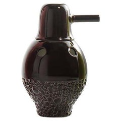 Nº 1 Zeitgenössische Vase aus glasierter Keramik Schwarz Showtime Kollektion
