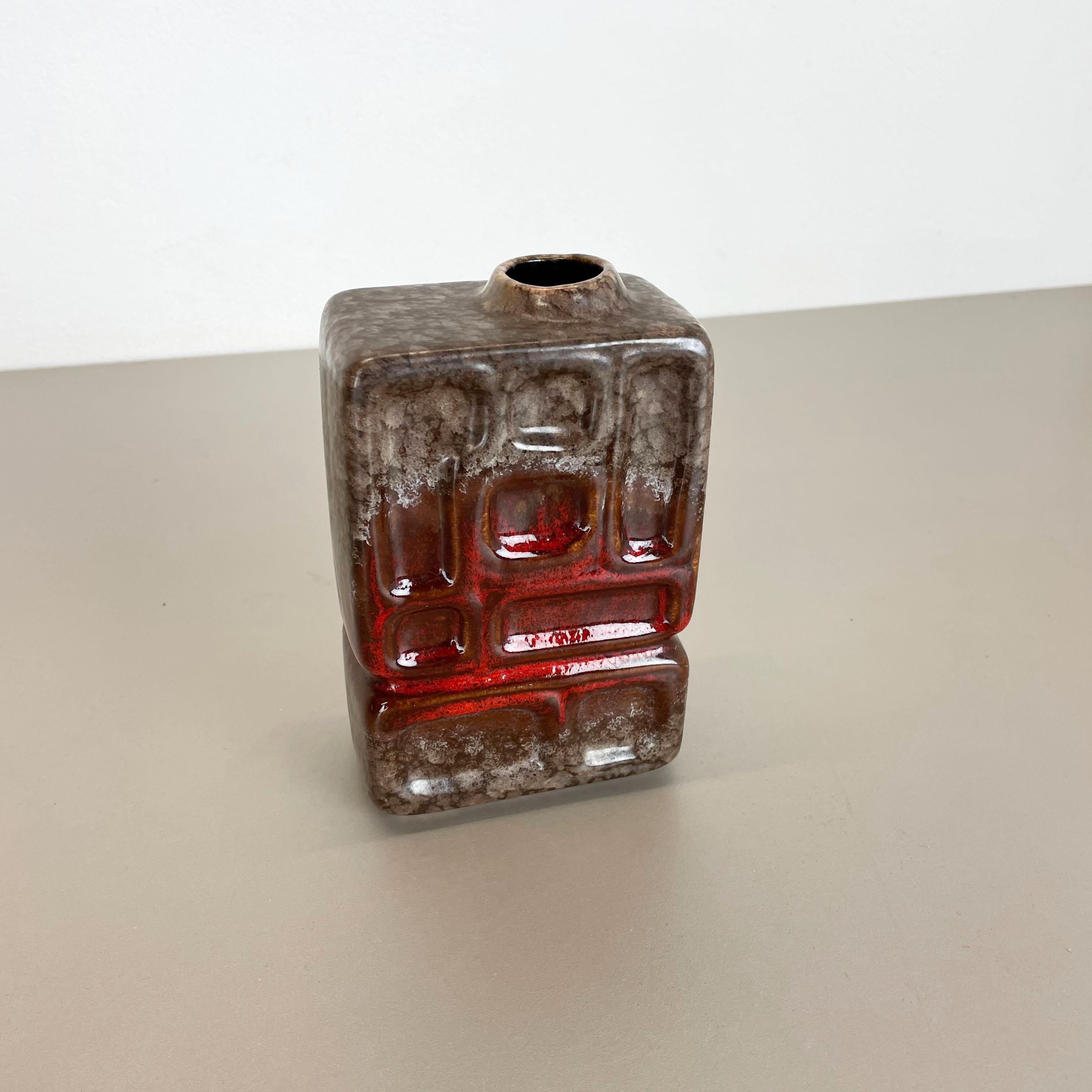 No 1 Fat Lava Keramik-Vase von Strehla Ceramic, GDR Deutschland, 1970er Jahre im Zustand „Gut“ im Angebot in Kirchlengern, DE