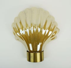 no. 1 of 2 - mid century modern SCONCE wall lamp lustrous glass shell