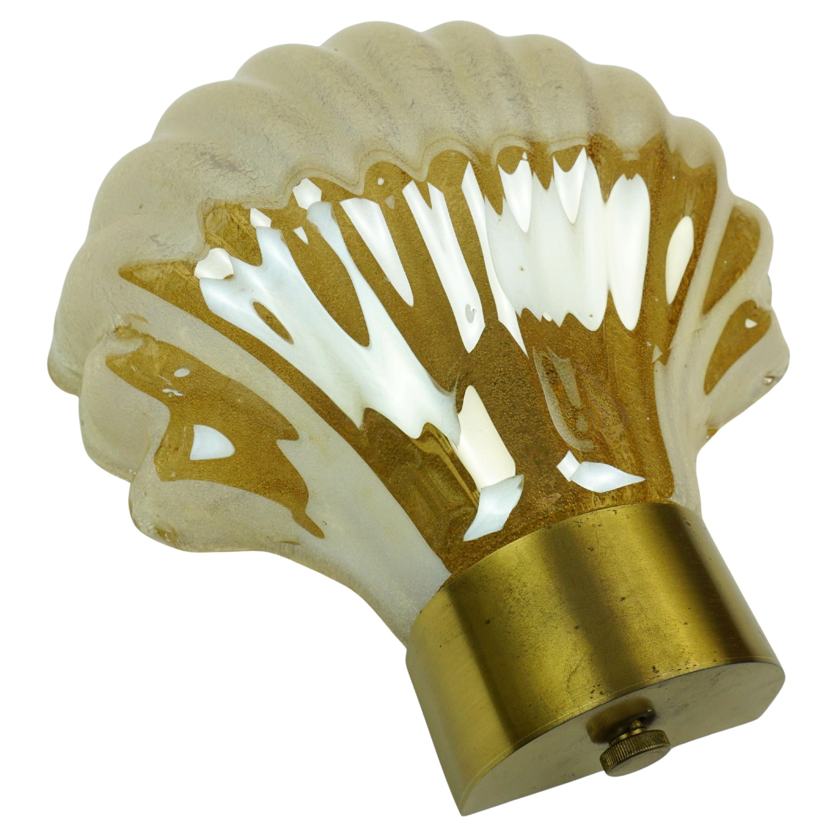 no. 1 of 2 - mid century modern SCONCE wall lamp lustrous glass shell