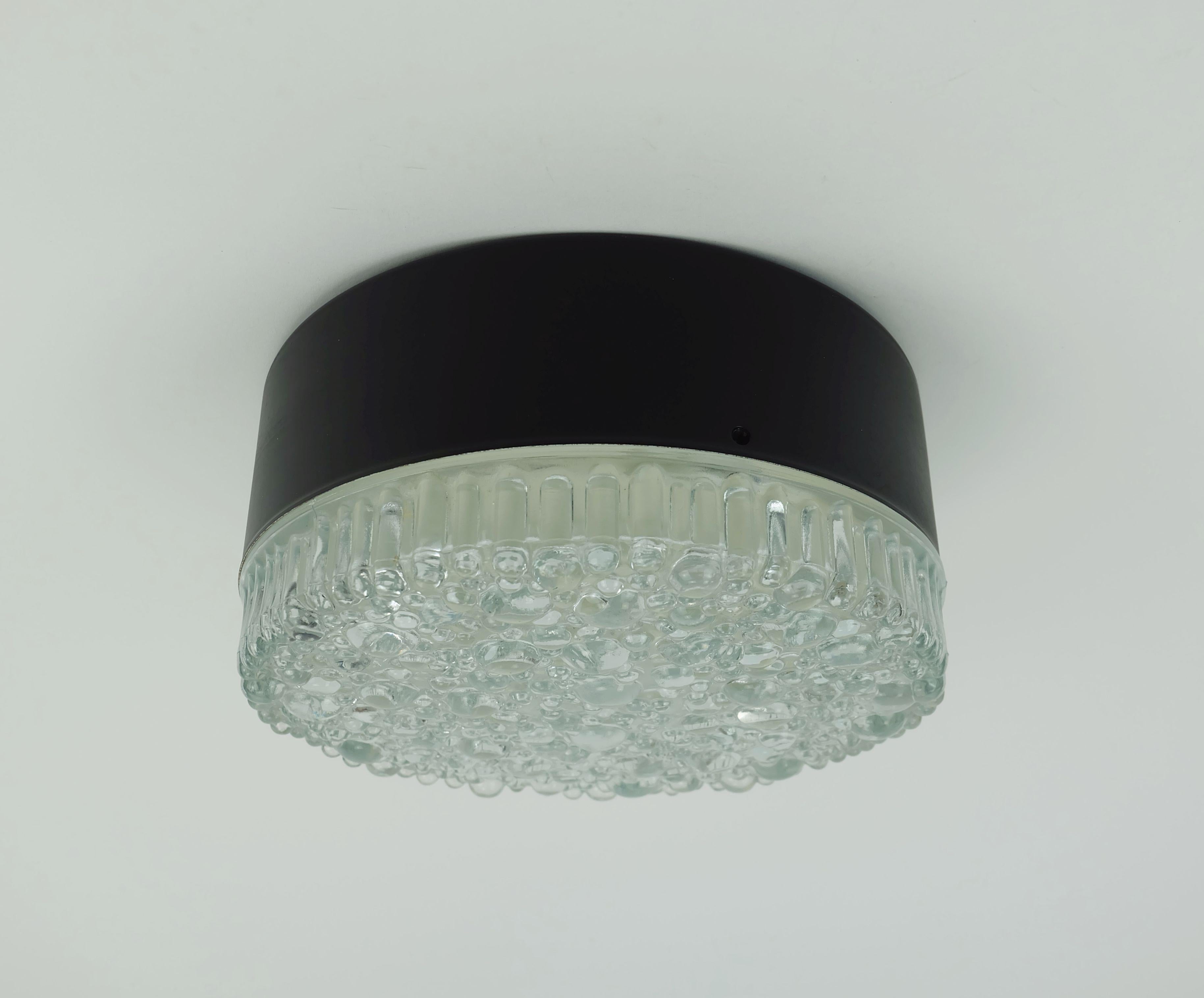 German no. 1 of 2 - STAFF ceiling lamp or wall lamp model A 226 bubble glass 60s 70s For Sale