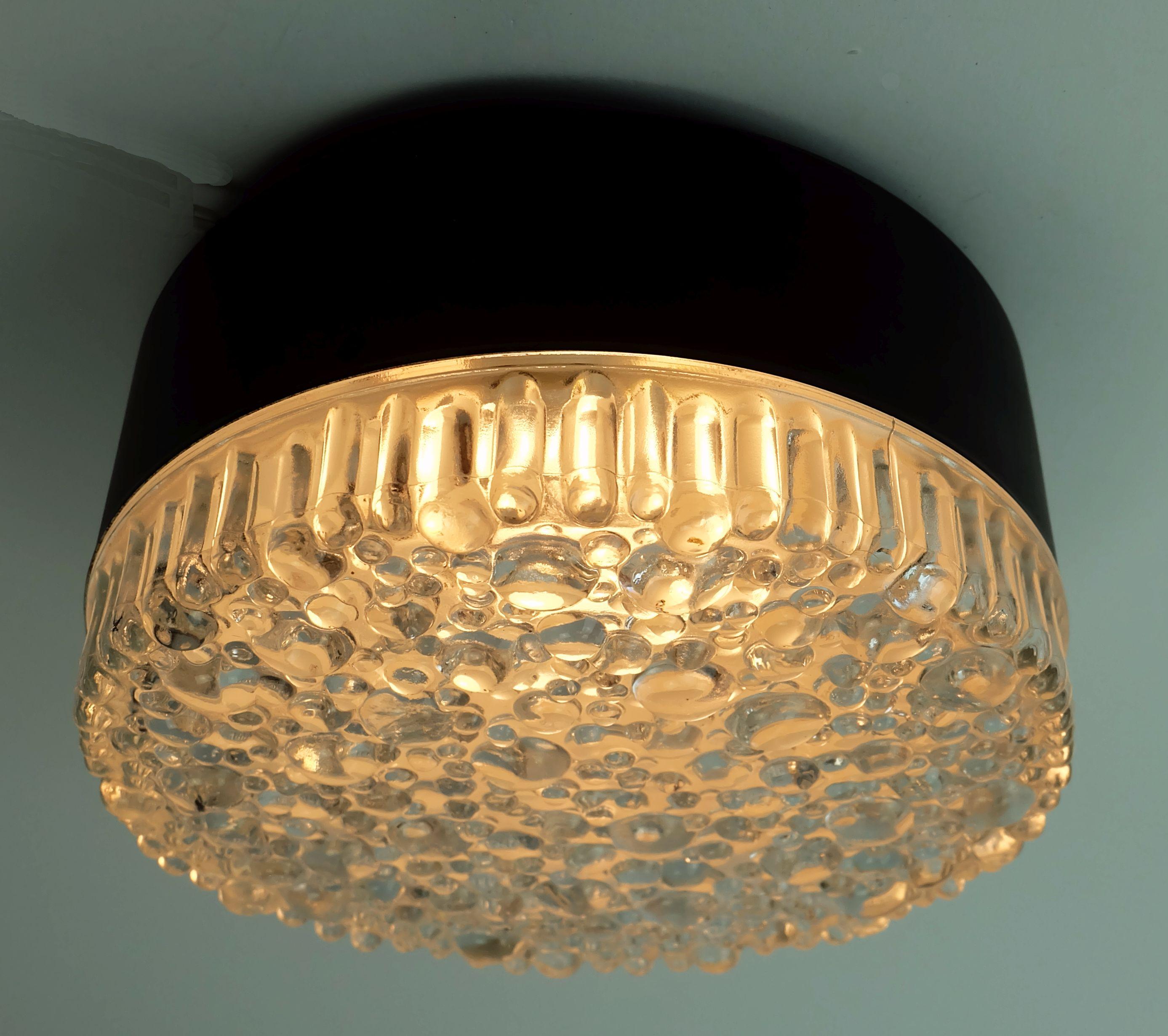 no. 1 of 2 - STAFF ceiling lamp or wall lamp model A 226 bubble glass 60s 70s For Sale 2