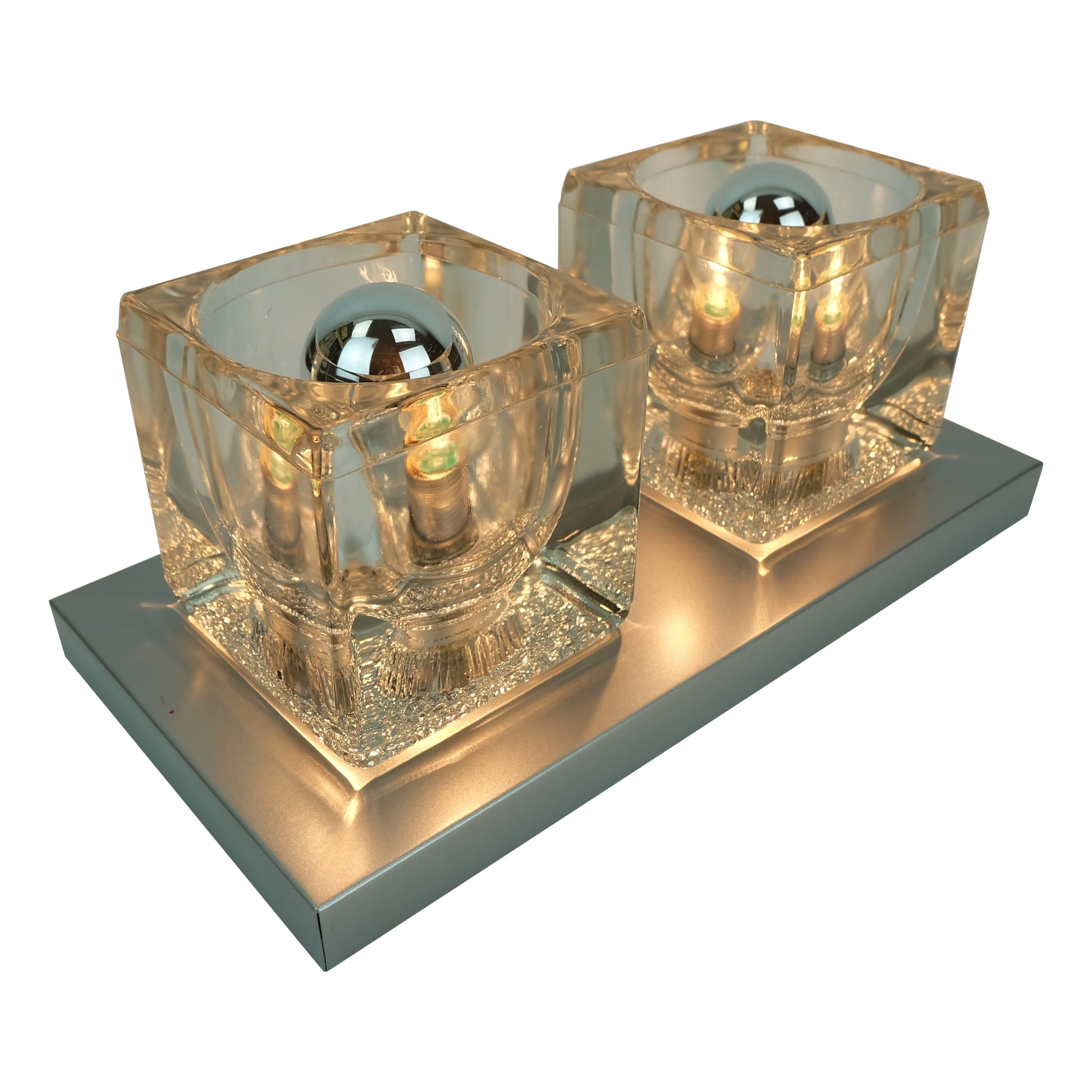 no. 1 de 2 : SCONCE vintage midcentury peill
putzler avec 2 cubes en verre 60s/70s