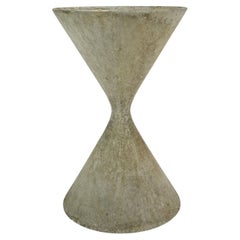 no 1 of 3 - gray spindel PLANT POT mid century architectural planter willy guhl