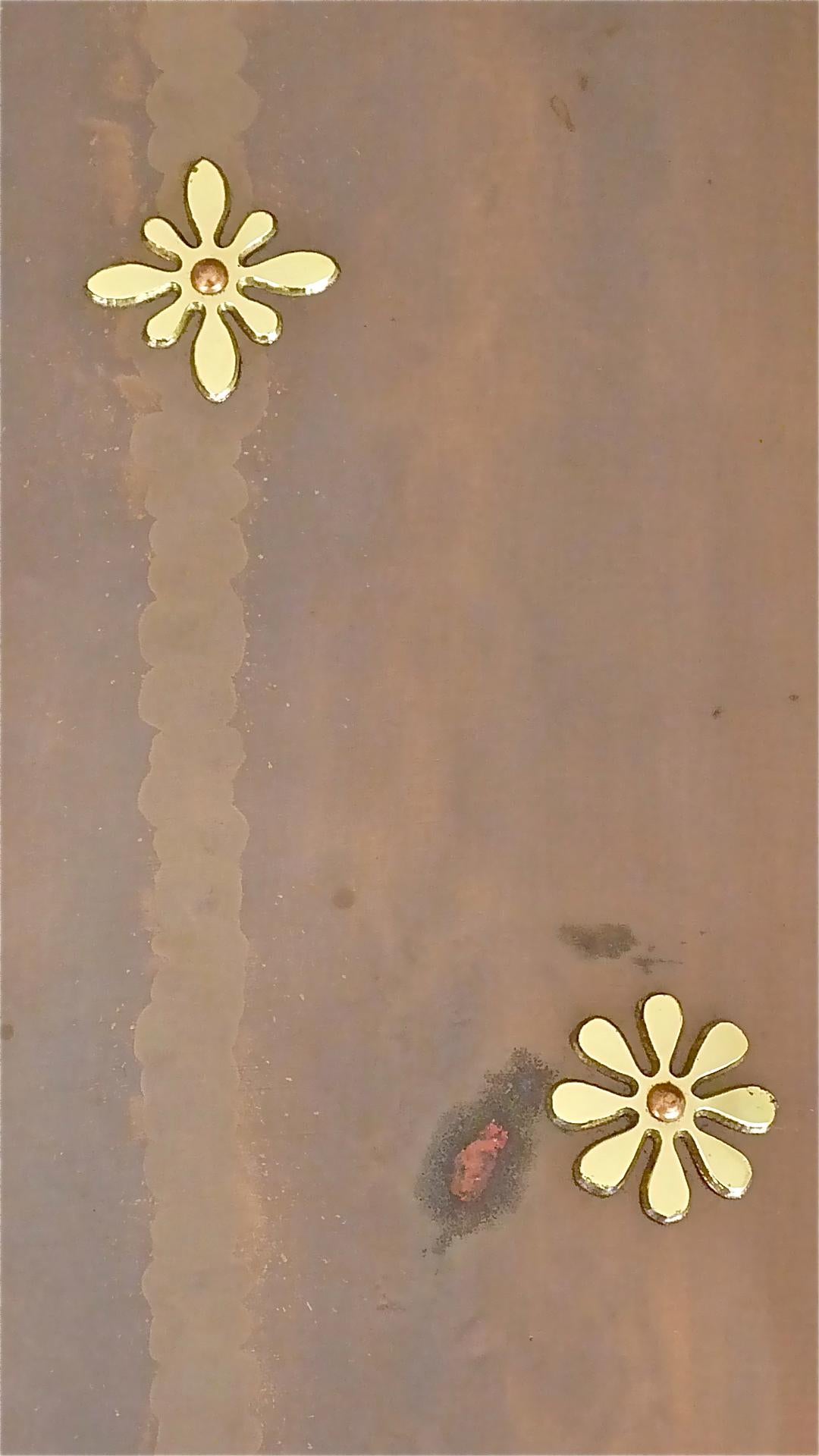 Mid-20th Century No. 1 Umbrella Stand Copper Brass Flowers by Vereinigte Werkstätten München 1955
