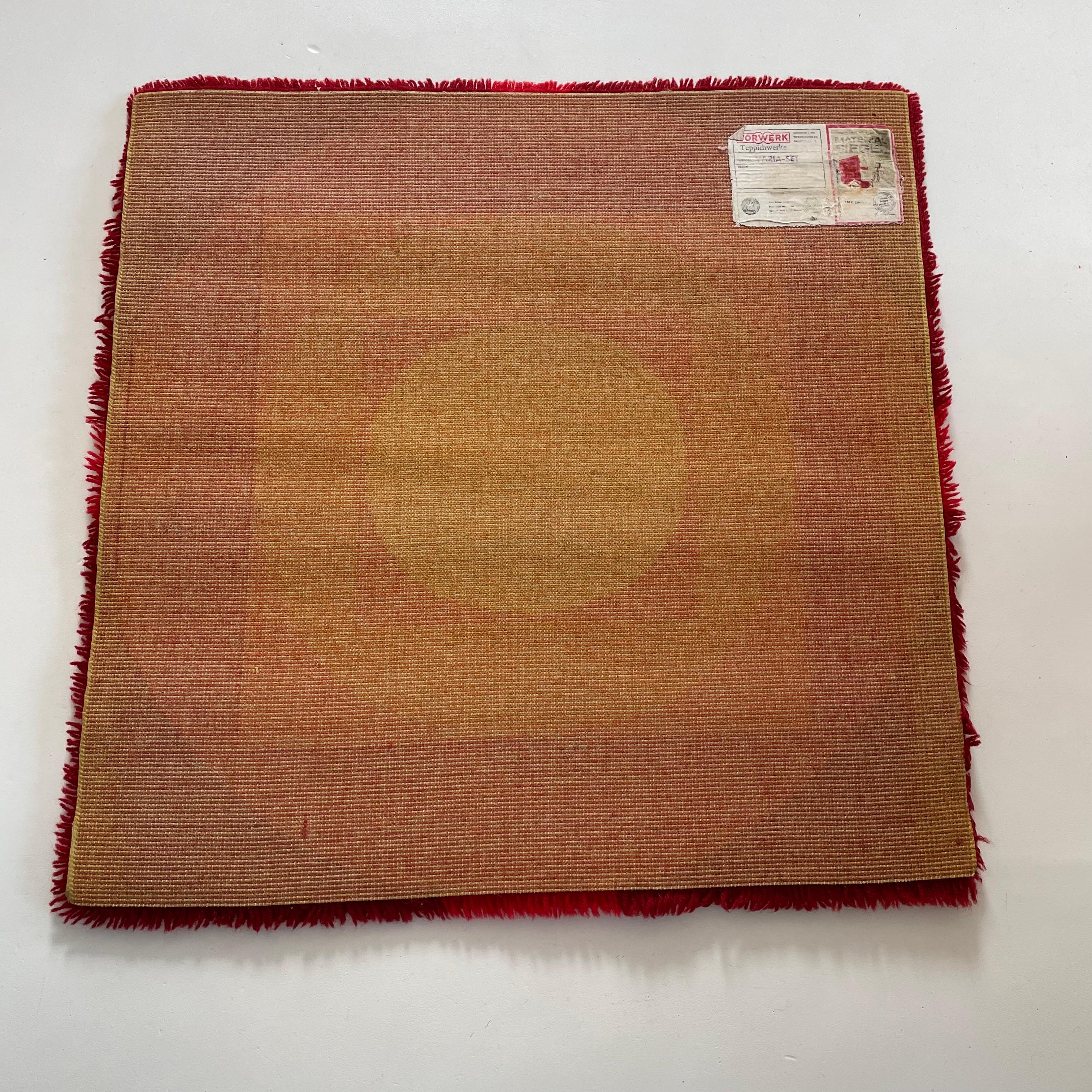 No 1 Varia Set 84x84cm Wall Rug by VERNER PANTON attrib for Vorwerk Germany 1970 For Sale 12
