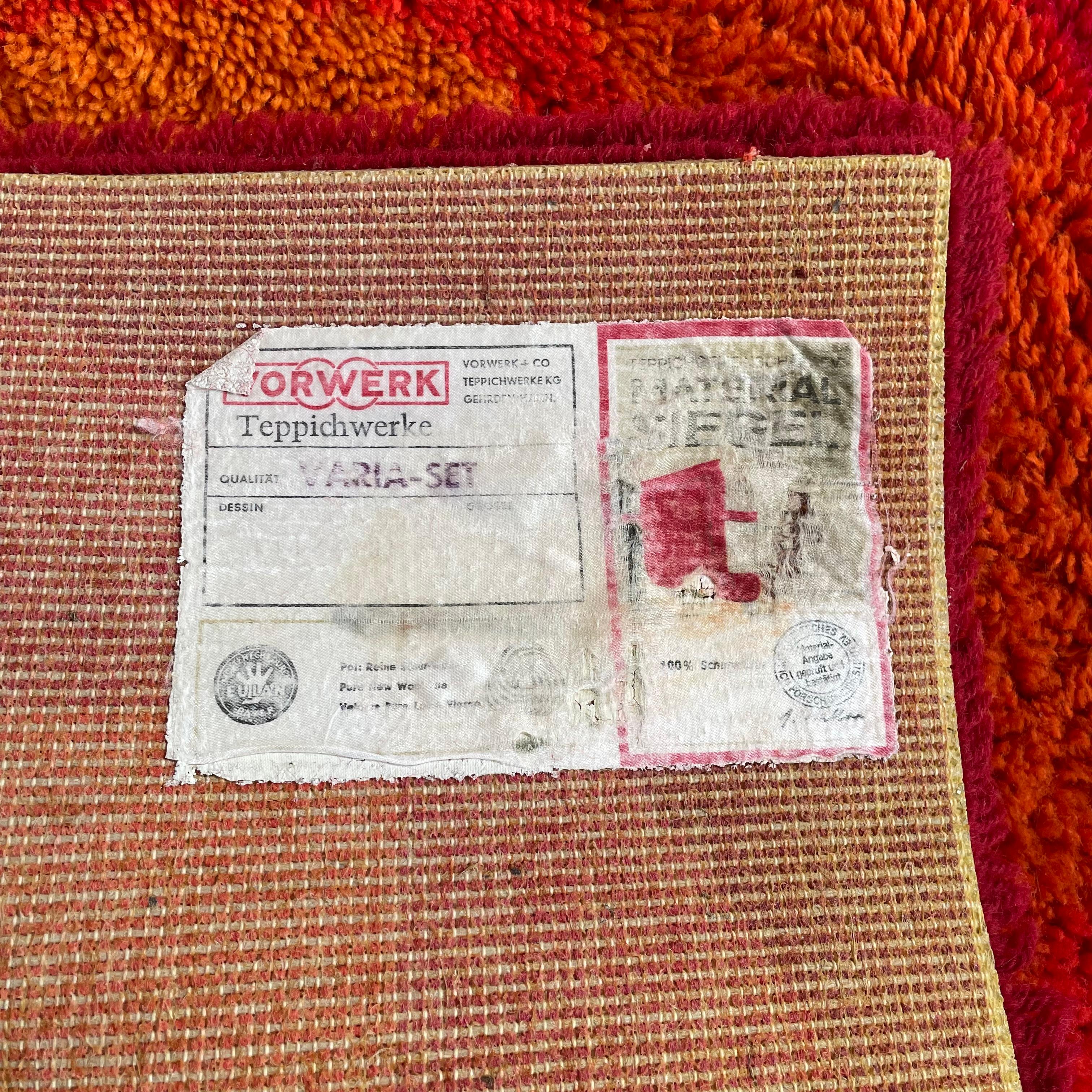 20th Century No 1 Varia Set 84x84cm Wall Rug by VERNER PANTON attrib for Vorwerk Germany 1970 For Sale