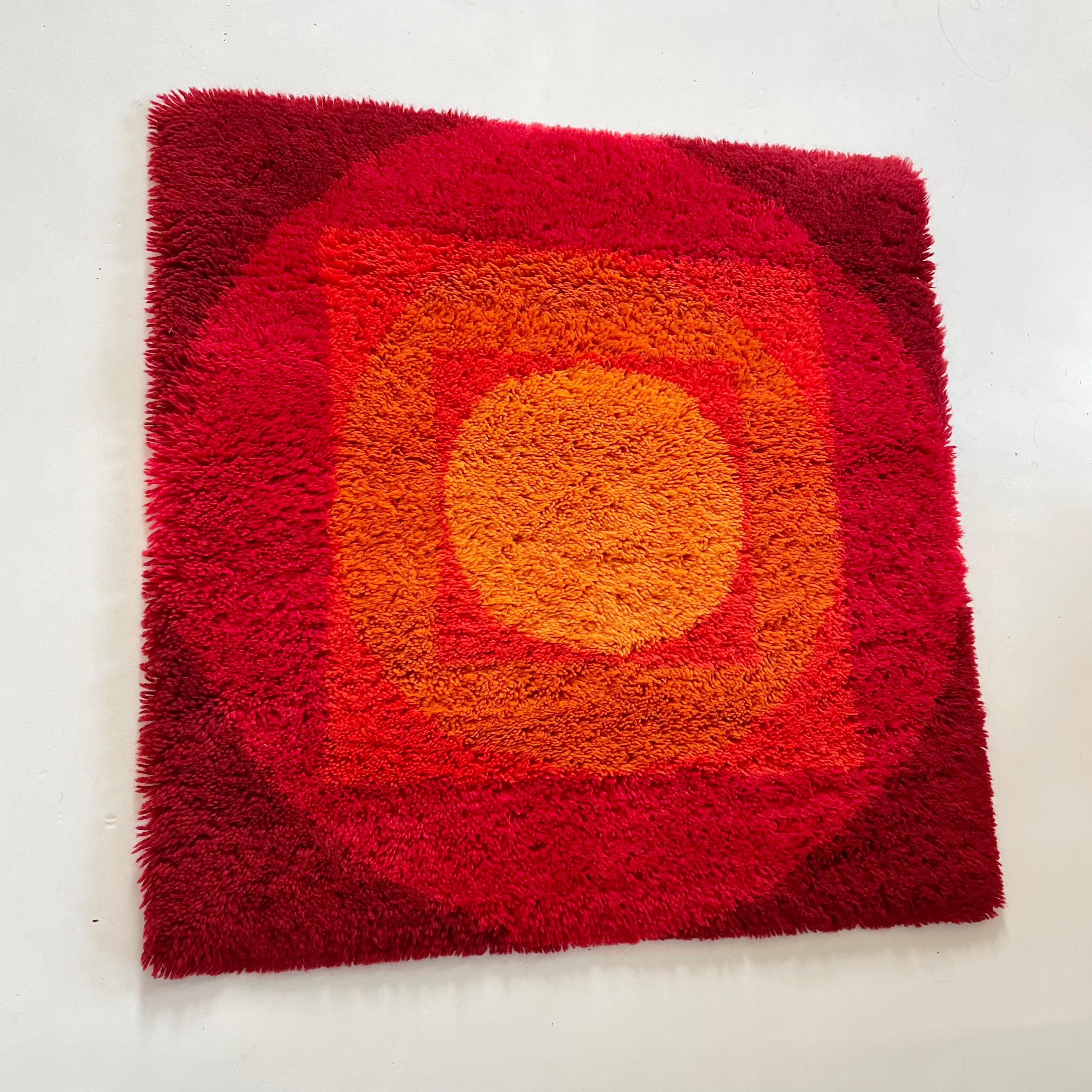 Wool No 1 Varia Set 84x84cm Wall Rug by VERNER PANTON attrib for Vorwerk Germany 1970 For Sale