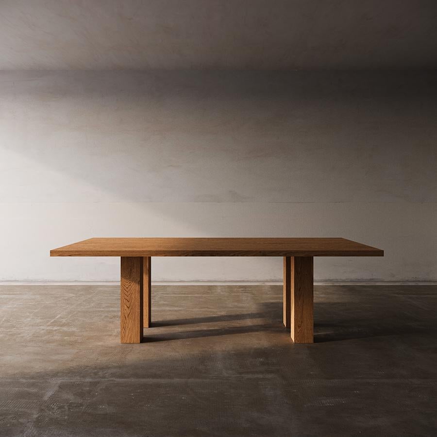 This piece quietly challenges the archetype of a bench with the unexpected proportion of the legs and hidden detailing. A single plane effortlessly floats across the legs. A continuation of the Nº 101 Dining Table.

Beautifully crafted with high
