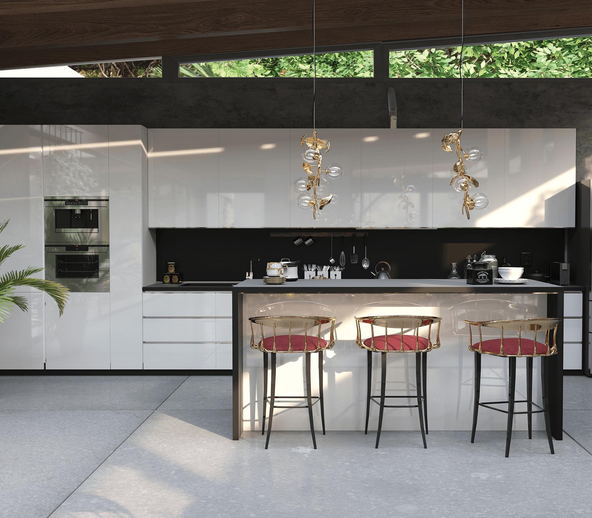 Nº11 Barhocker - Handgefertigt aus massivem Messing und lackiert - Boca Do Lobo im Angebot 2