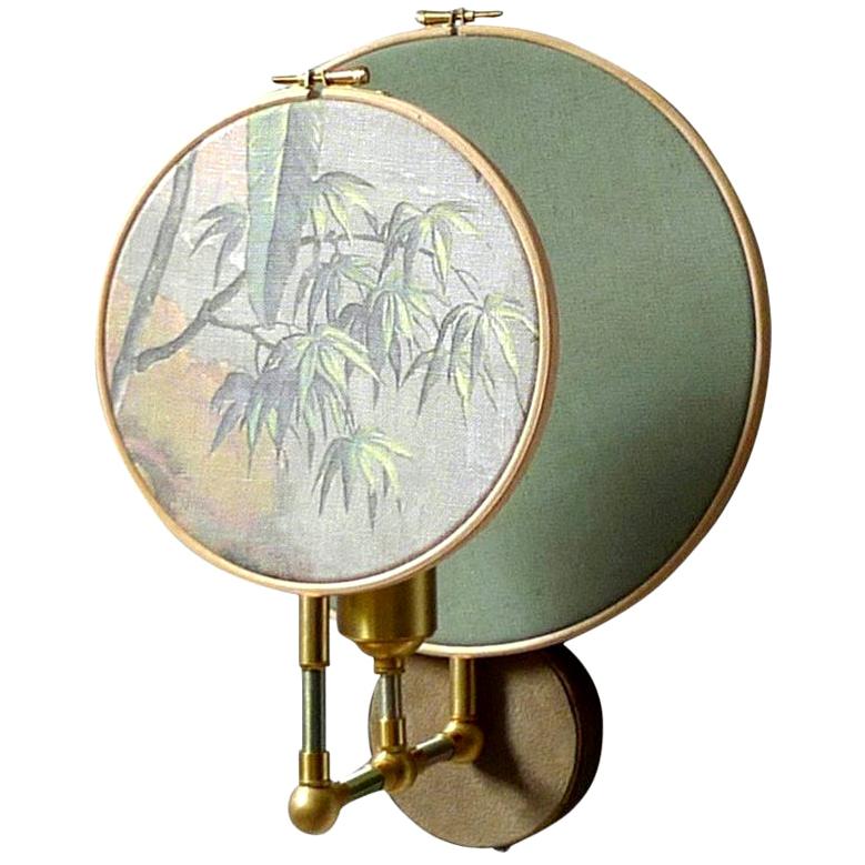 No. 13 Circle Green, Grey Contemporary Art Wall Sconce by Sander Bottinga