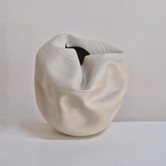 No. 161 White Organic Form Vessel, Unique Ceramic Sculpture