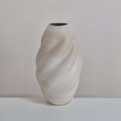 No. 162 Tall Wave White Form Vessel, Unique Ceramic Sculpture