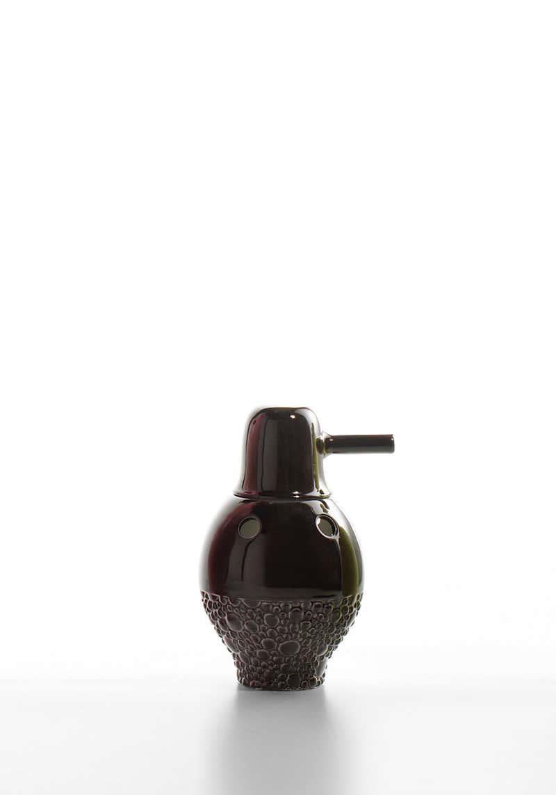 Nº 2 Zeitgenössische Vase aus glasierter Keramik Gelb Showtime Kollektion im Angebot 3