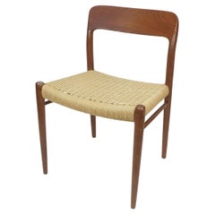 no. 2 of 2 danish modern CHAIR nr. 75 niels o. moeller teak seat papercord 1954
