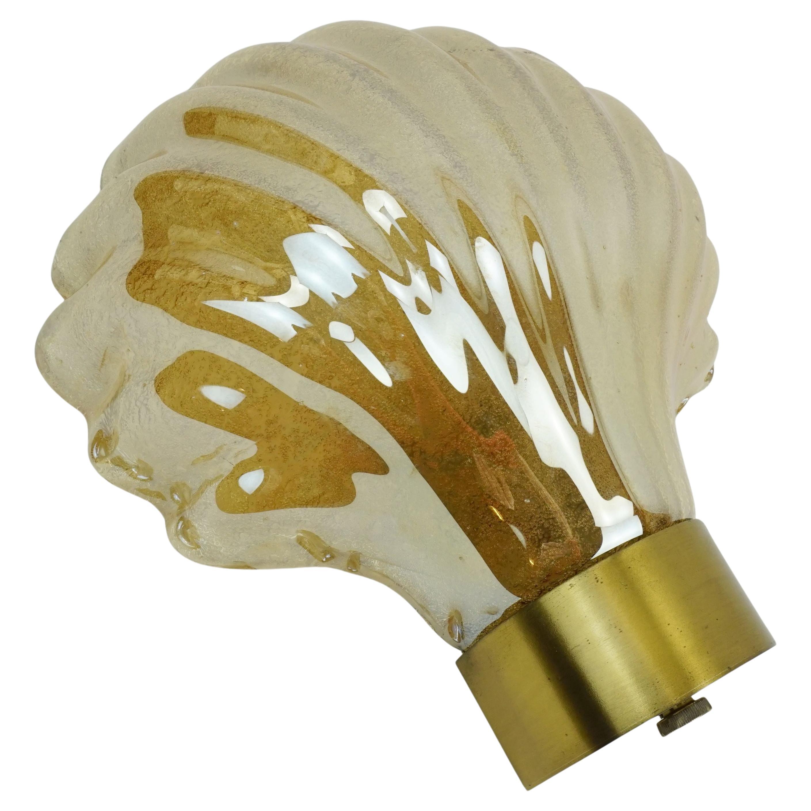 no. 2 of 2 - mid century modern SCONCE wall lamp lustrous glass shell brass