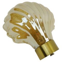 no. 2 of 2 - mid century modern SCONCE wall lamp lustrous glass shell brass