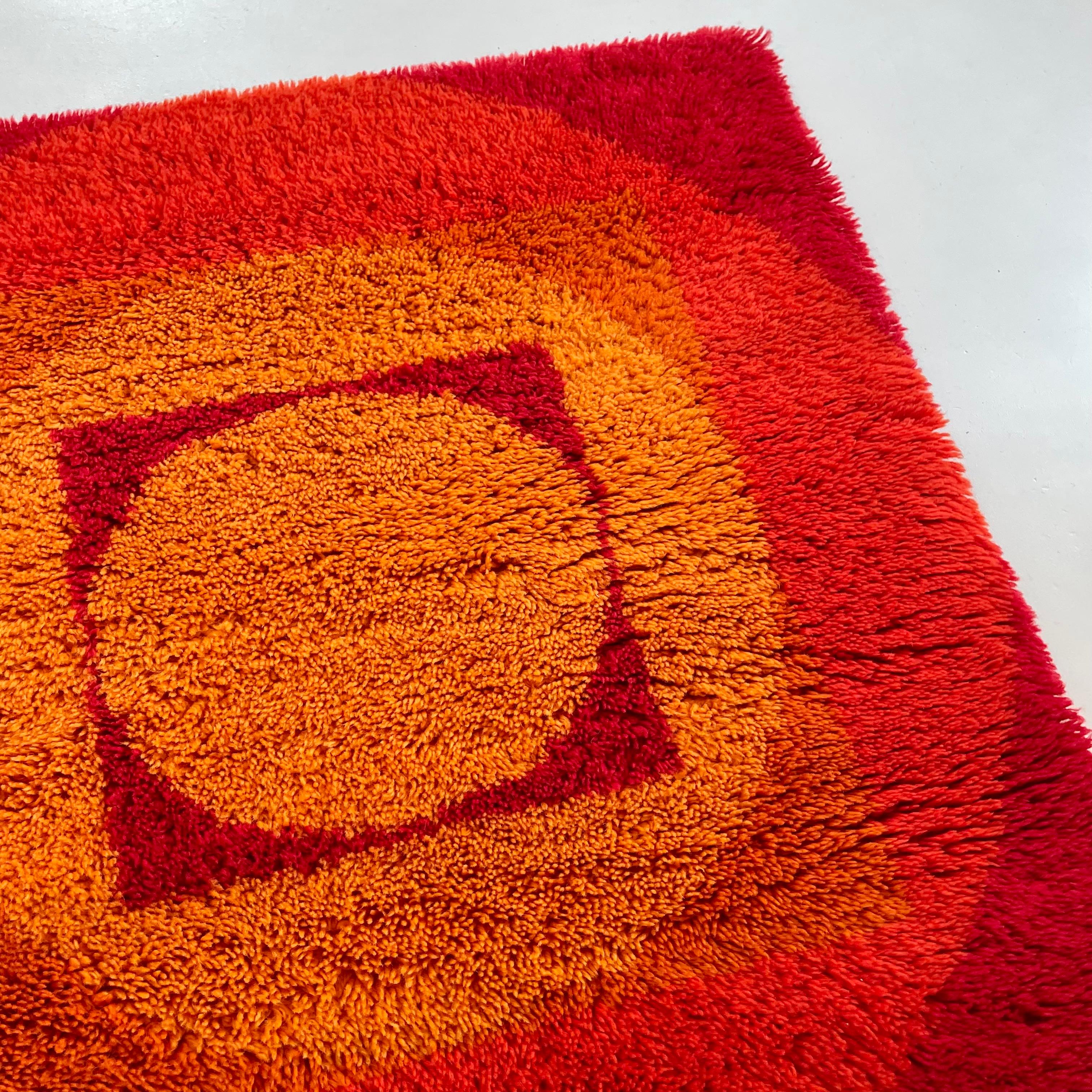 No 2 Varia Set 84x84cm Tapis mural par VERNER PANTON attrib pour Vorwerk Allemagne 1970 en vente 6