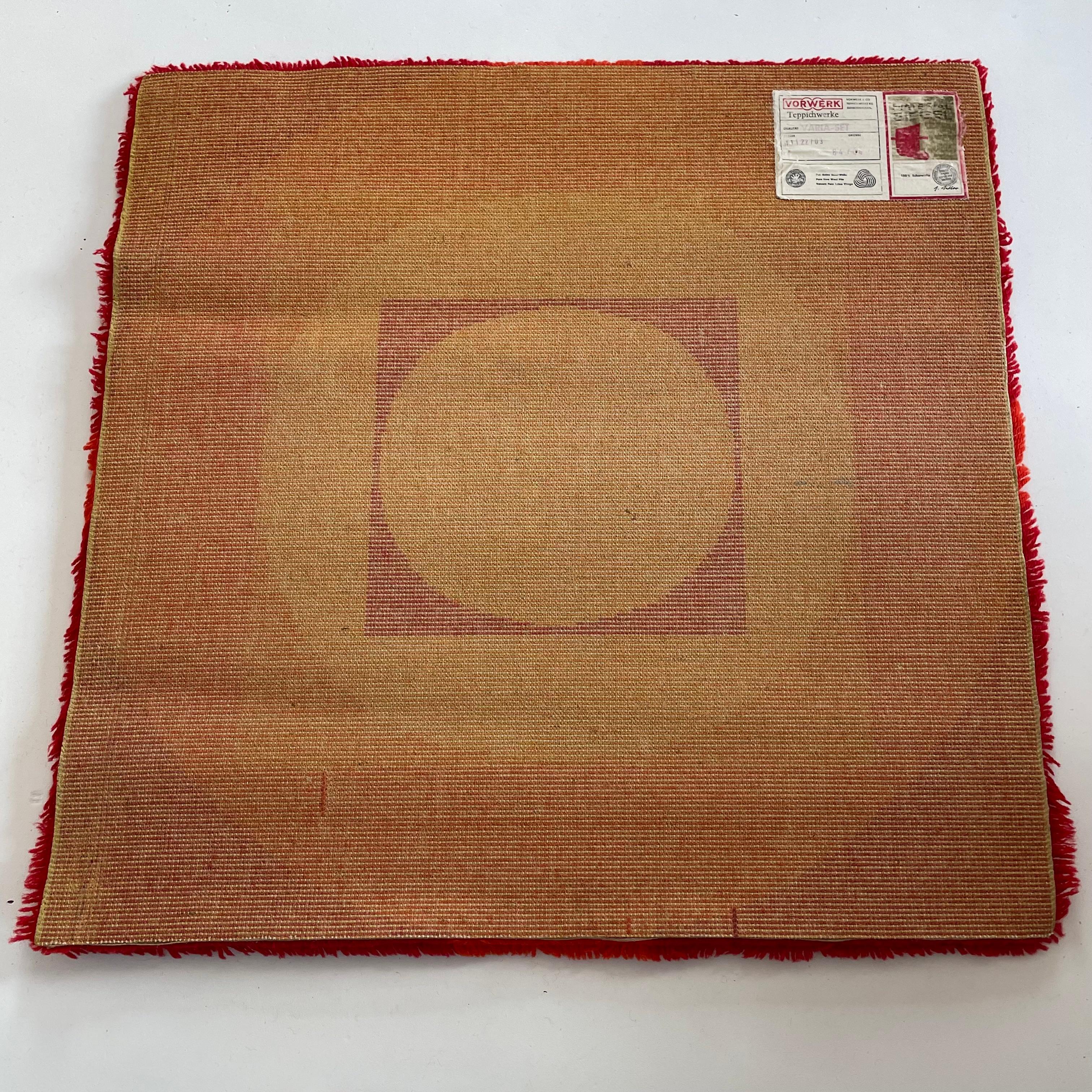 No 2 Varia Set 84x84cm Tapis mural par VERNER PANTON attrib pour Vorwerk Allemagne 1970 en vente 12