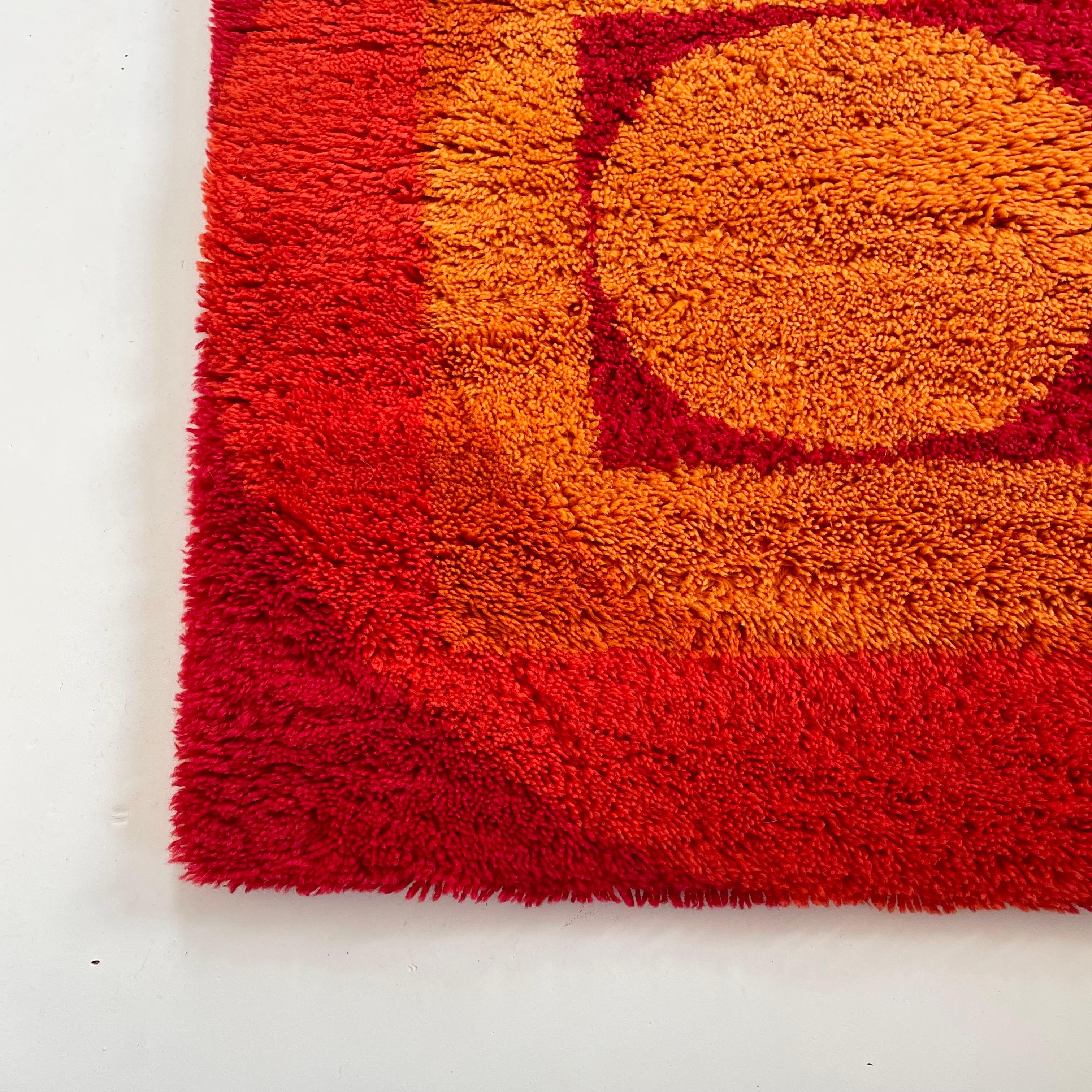 No 2 Varia Set 84x84cm Tapis mural par VERNER PANTON attrib pour Vorwerk Allemagne 1970 en vente 1