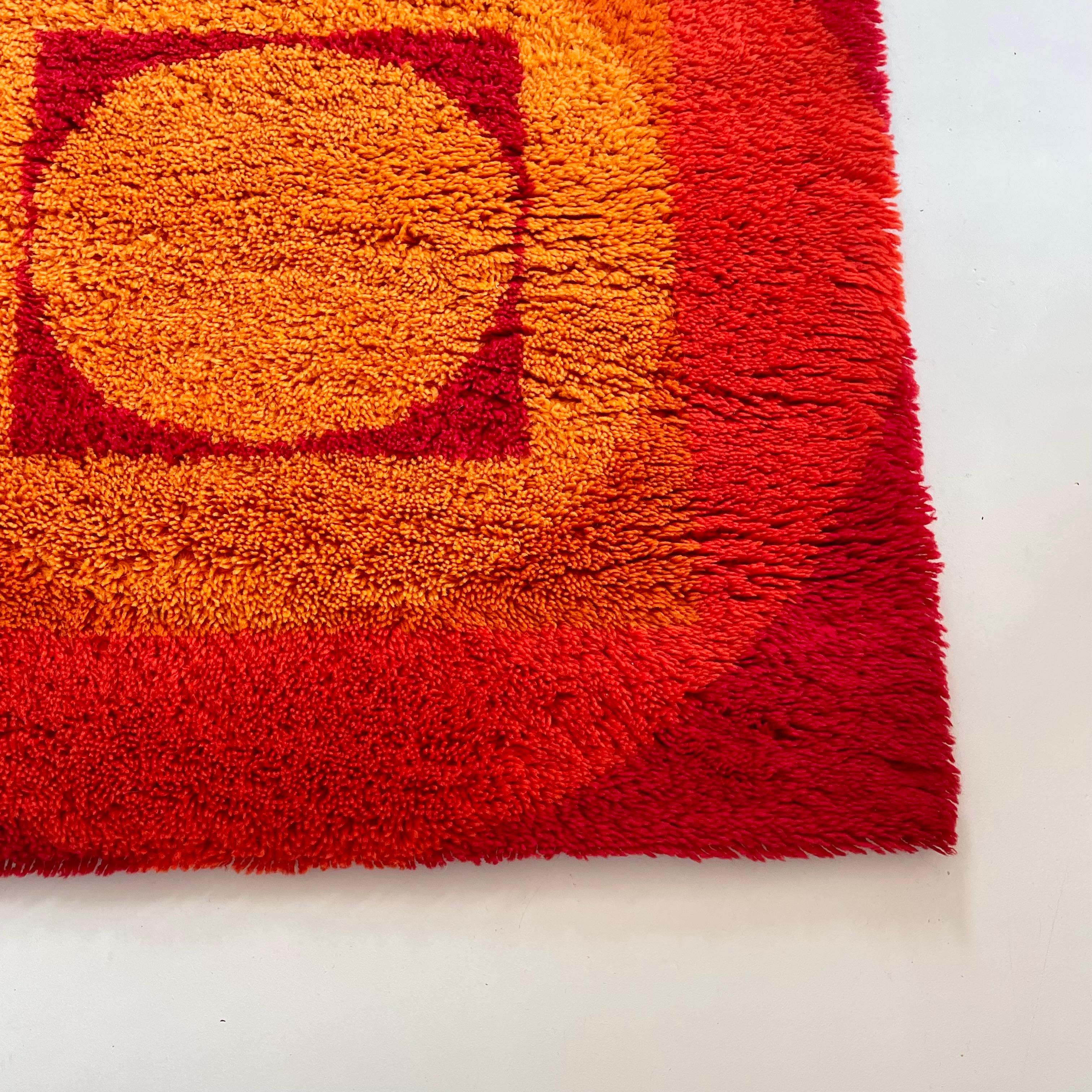 No 2 Varia Set 84x84cm Tapis mural par VERNER PANTON attrib pour Vorwerk Allemagne 1970 en vente 2