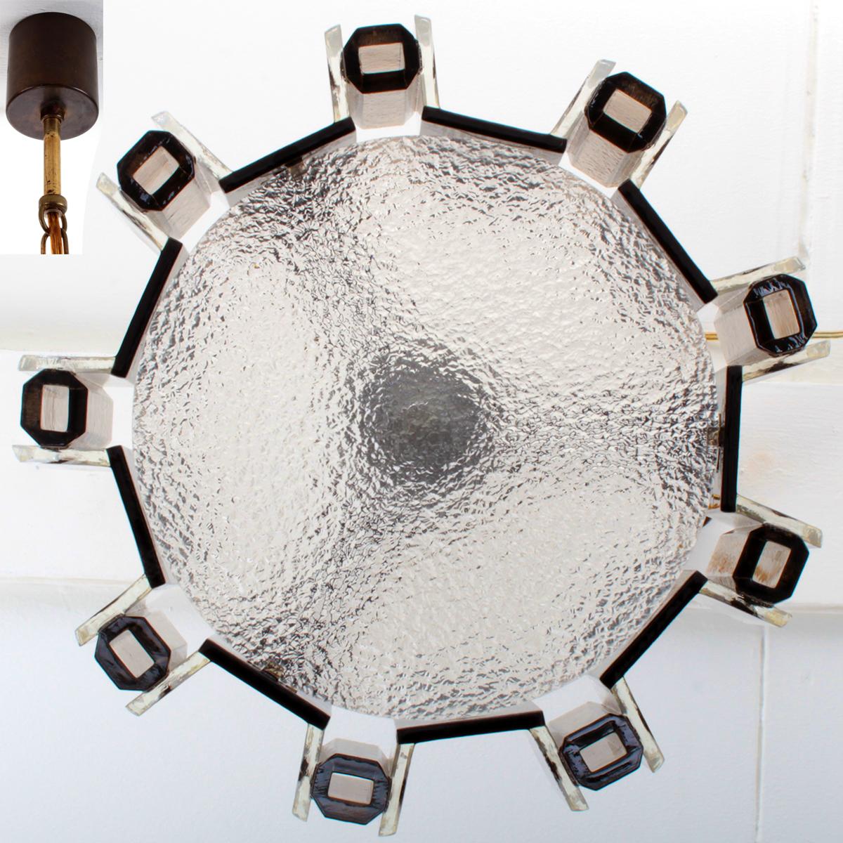 Aluminum No. 2012A Danish Vintage Brown Plexiglas Pendant by Claus Bolby for CEBO in 1975