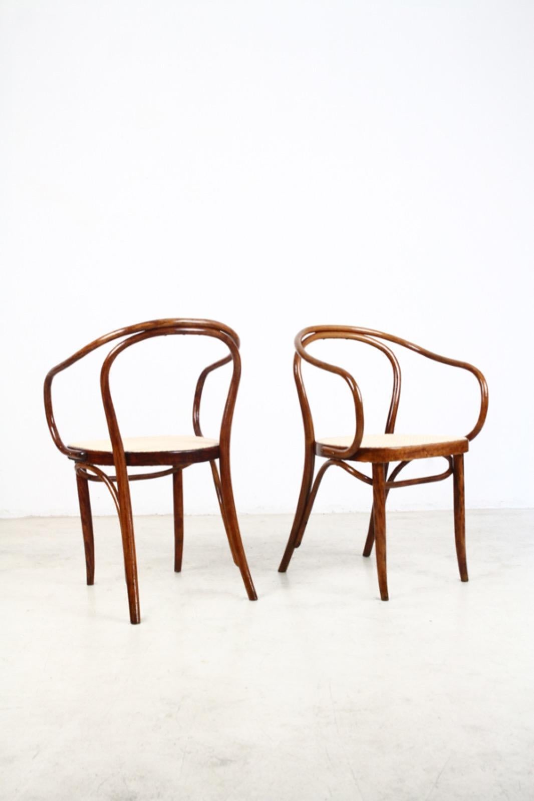 Inizio XX secolo No. 209 Poltrona Vienna in bengala di August Thonet per Thonet in vendita