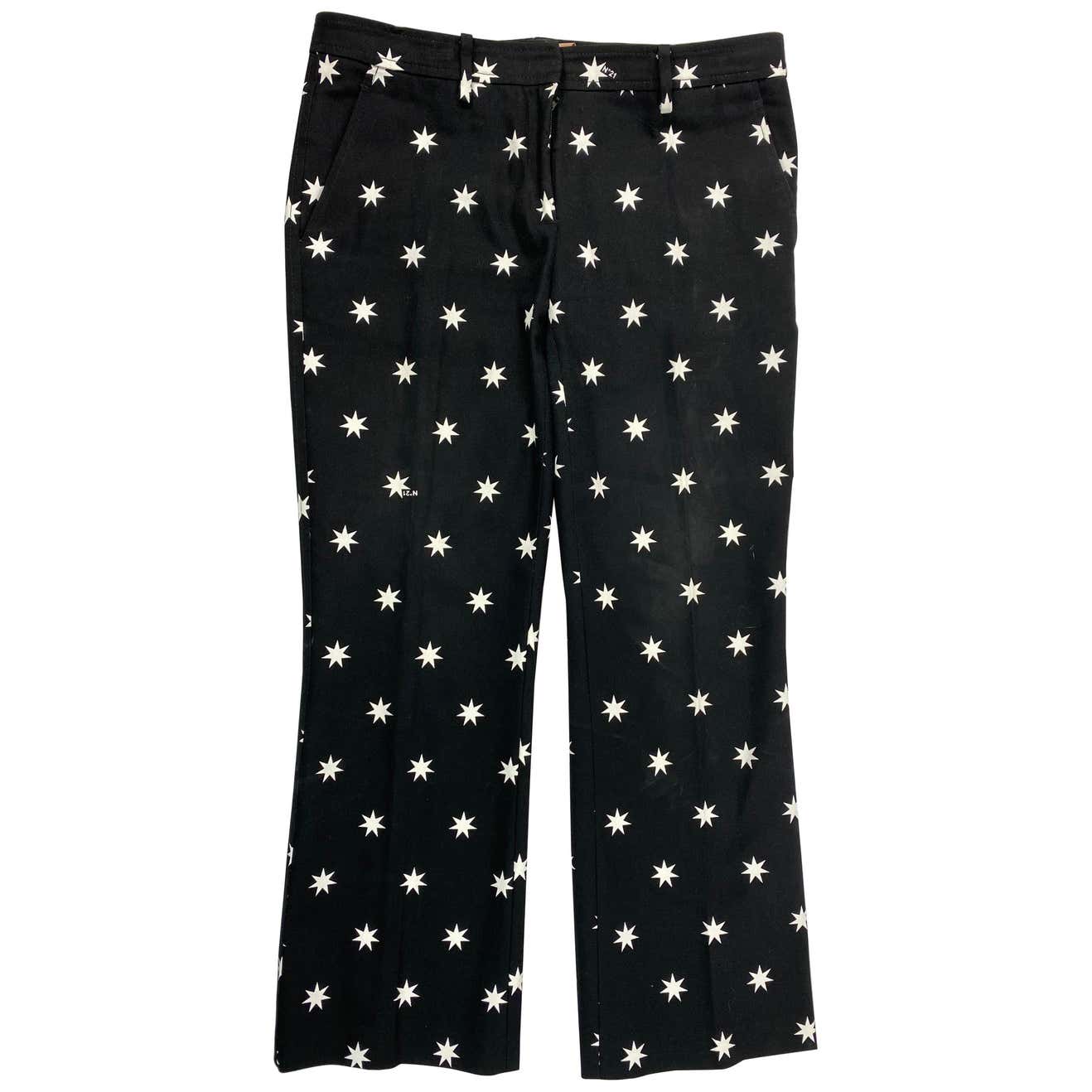 NO. 21 Black and White Cotton Star Pants, Size 44 For Sale at 1stDibs ...