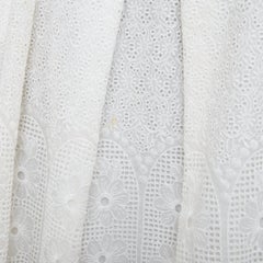 NO. 21 off 100% silk eyelet embroidered lace sideslit pleated midi skirt IT38 XS
