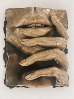 Marcela Cure No. 23 Resin and Stone Wall Sculpture (Women's Face and Hand)
