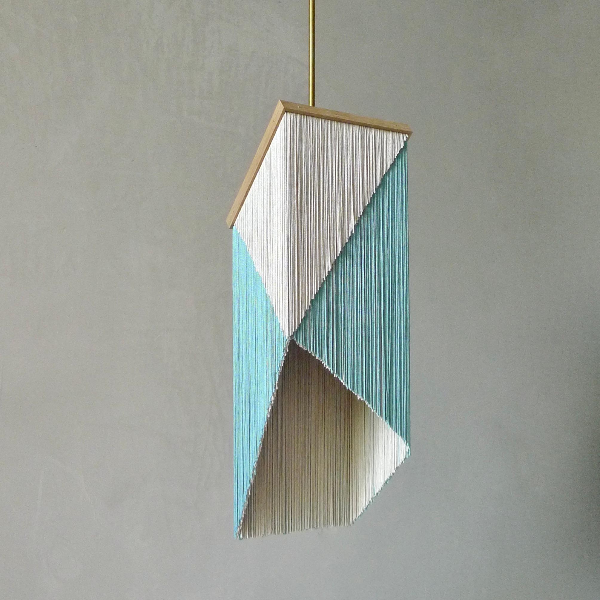 Lampada a sospensione quadrata geometrica No.25 B Greene & Beige Multi di Sander Bottinga in vendita 1