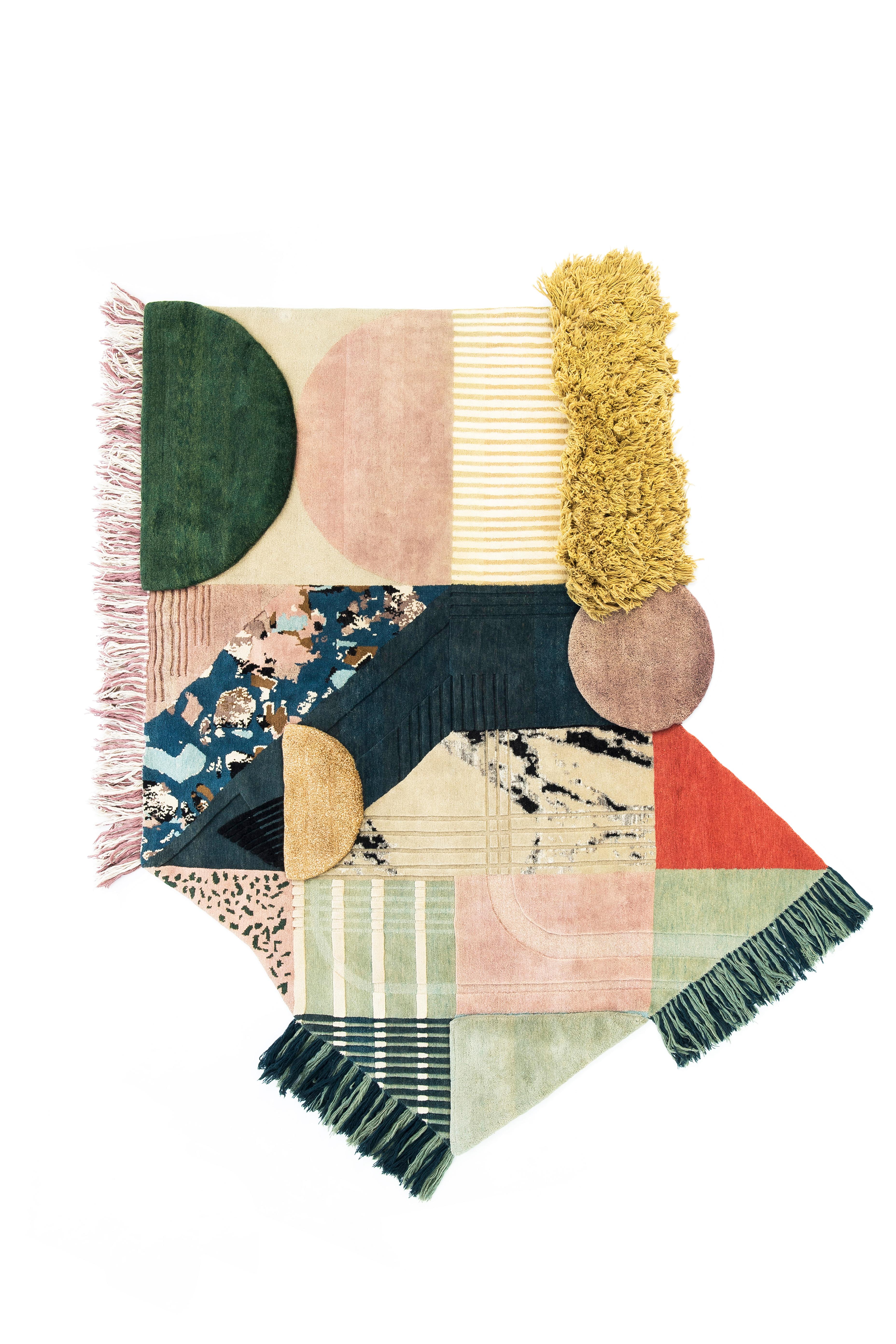 No. 256 Medley Hand-Knotted Rug by Lyk Carpet
Dimensions: W 250 x L 280 cm.
Materials: 100% tibetan highland-wool, new pure hand-combed and hand-spun wool, natural vegetable dyed wool, 100 knots per square inch.
Hand-knotted, manual techniques