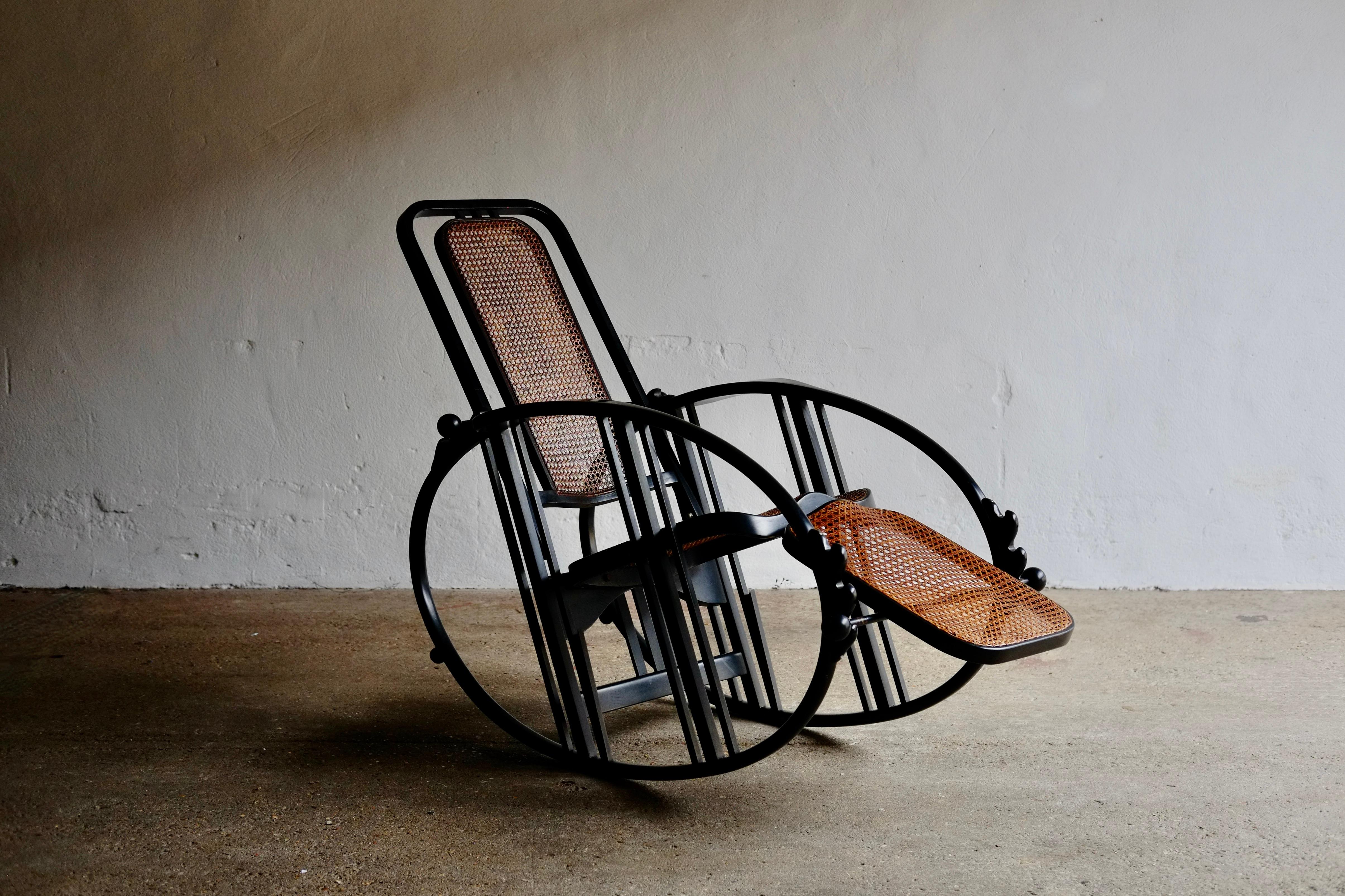 Cane No. 267 Egg Rocking Chair by Josef Hoffmann
