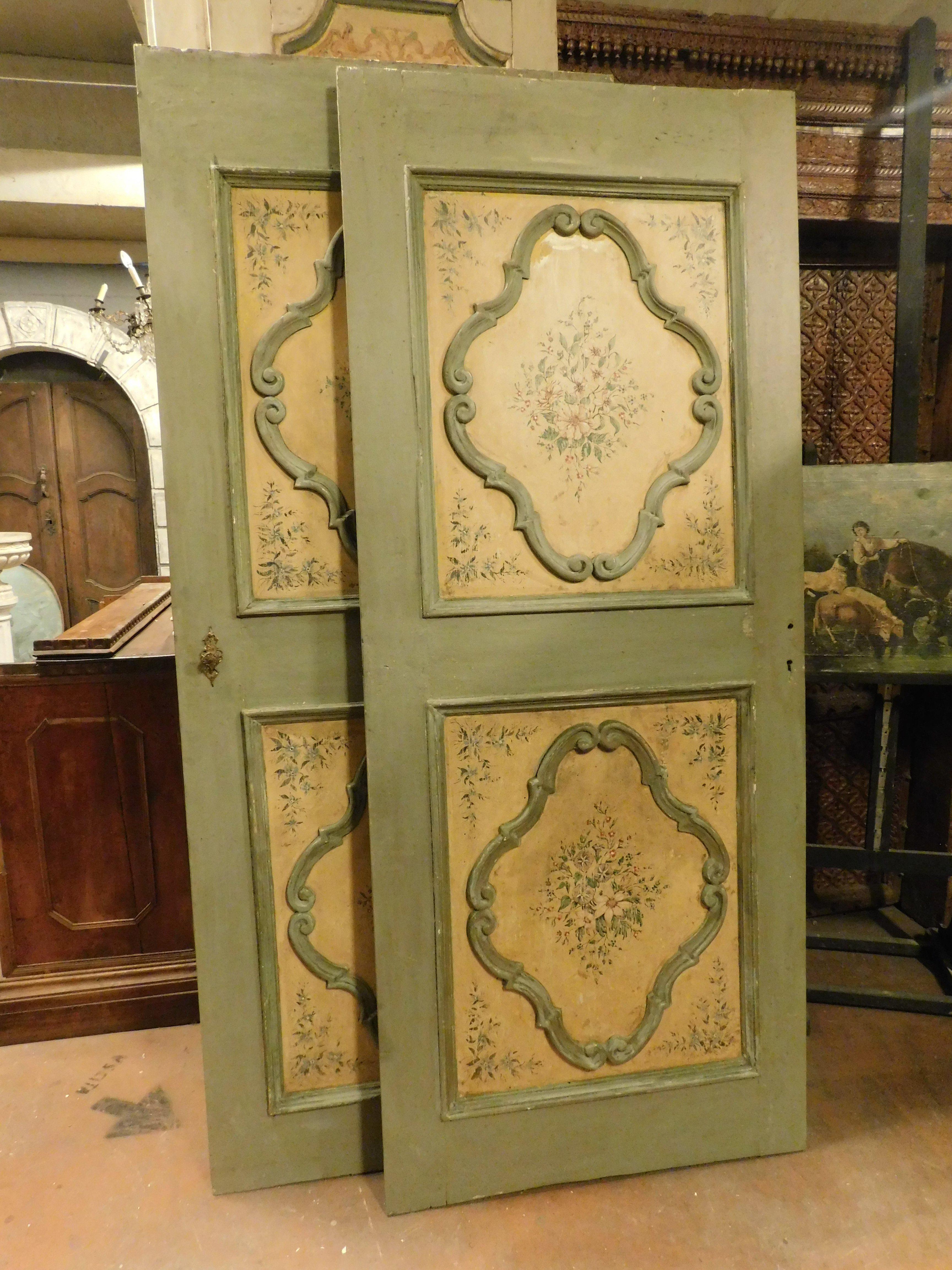Puertas de interior nº 3, de madera ricamente pintada, de una hoja, Italia en venta 4