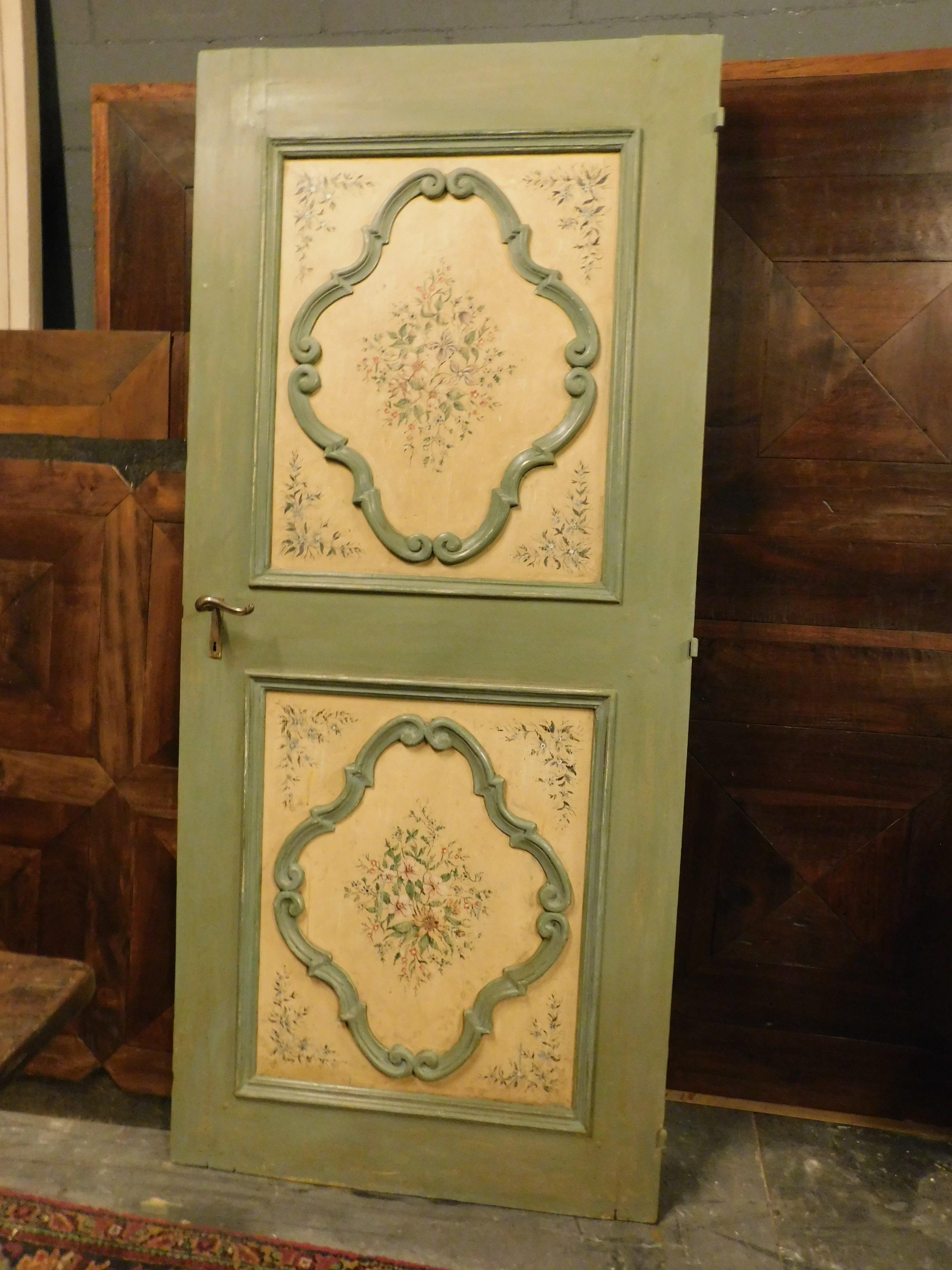 Puertas de interior nº 3, de madera ricamente pintada, de una hoja, Italia en venta 6