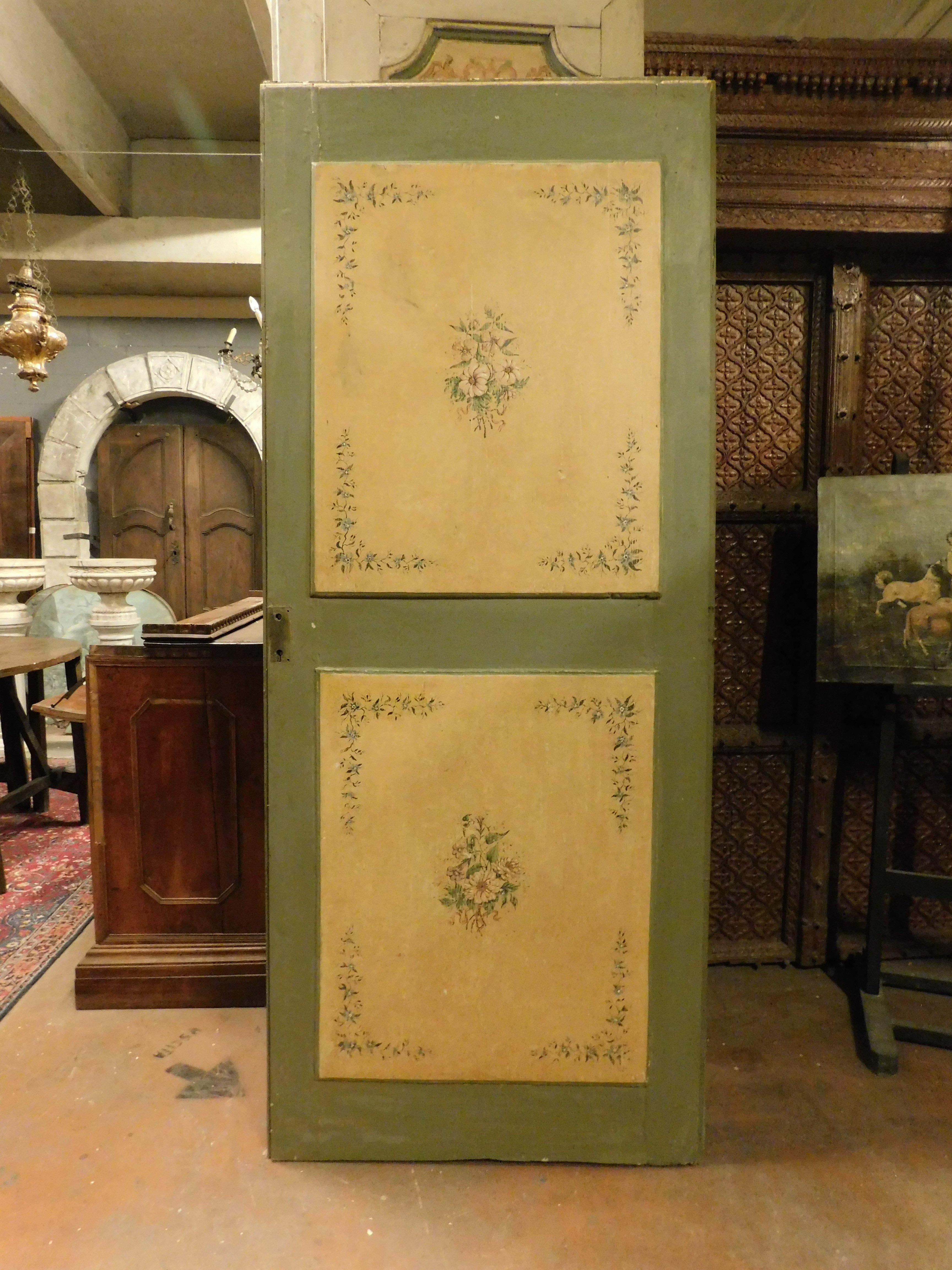 Puertas de interior nº 3, de madera ricamente pintada, de una hoja, Italia siglo XVIII y antes en venta