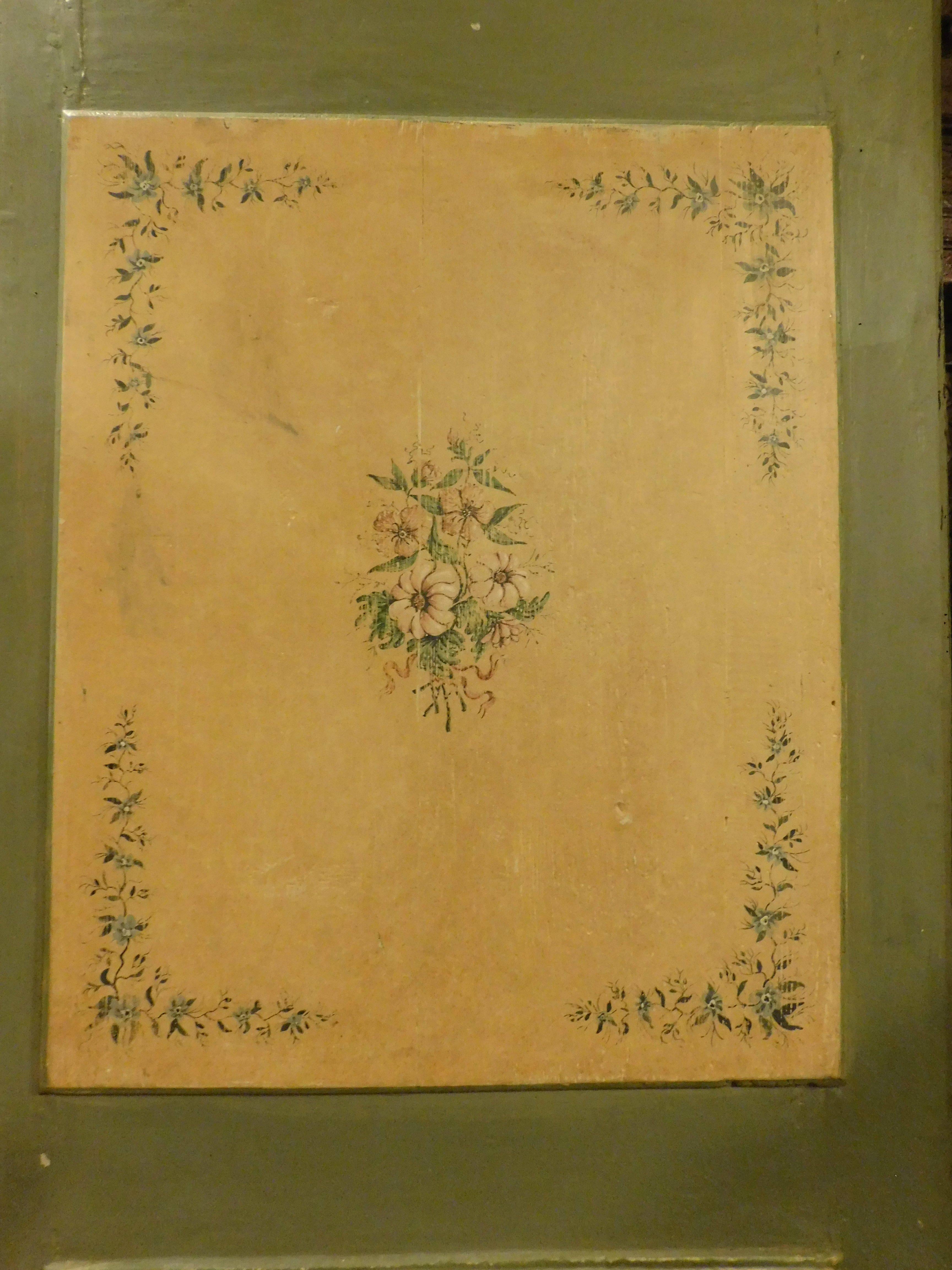 Puertas de interior nº 3, de madera ricamente pintada, de una hoja, Italia Álamo en venta