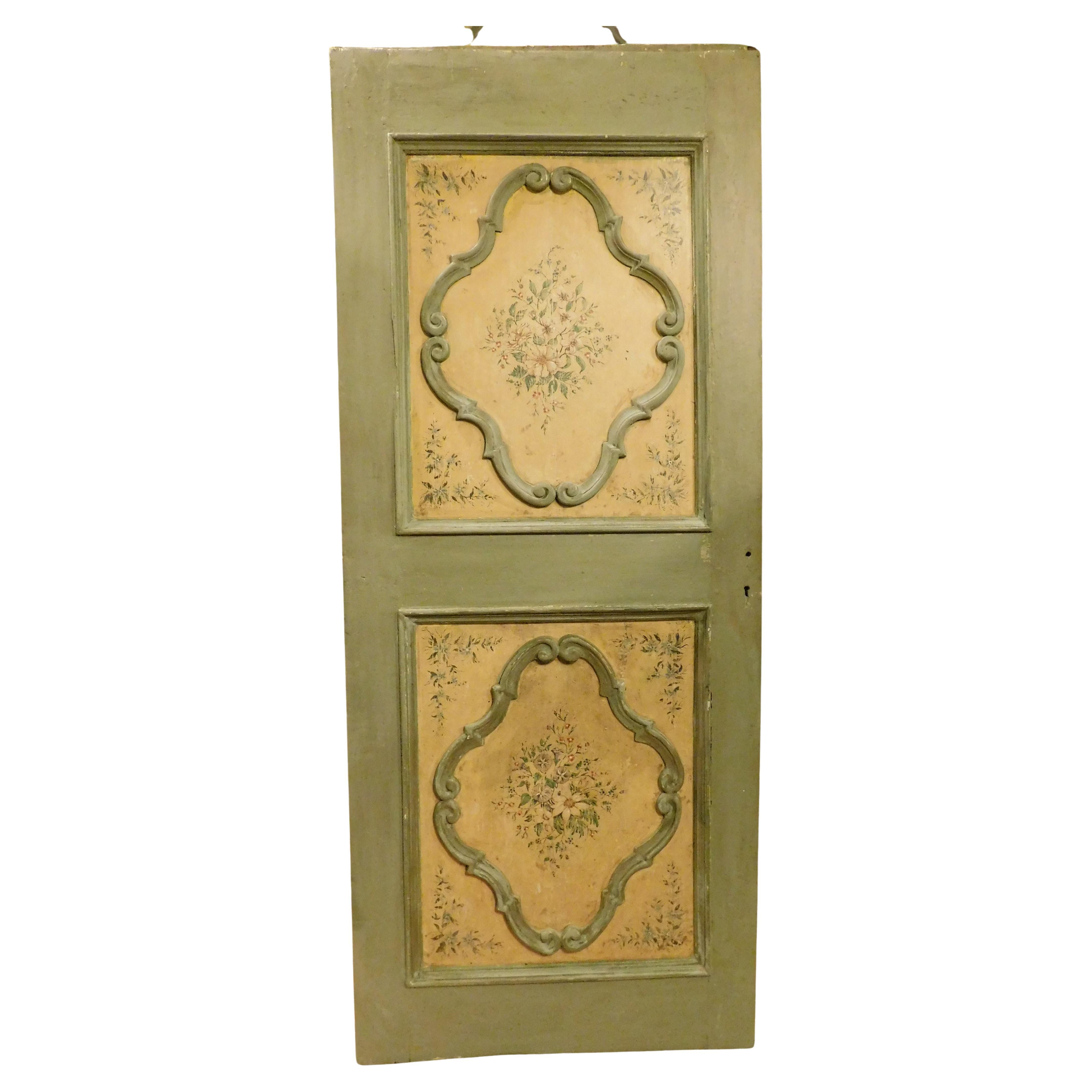 No. 3 interior doors, in richly painted wood, single-leaf, Italy