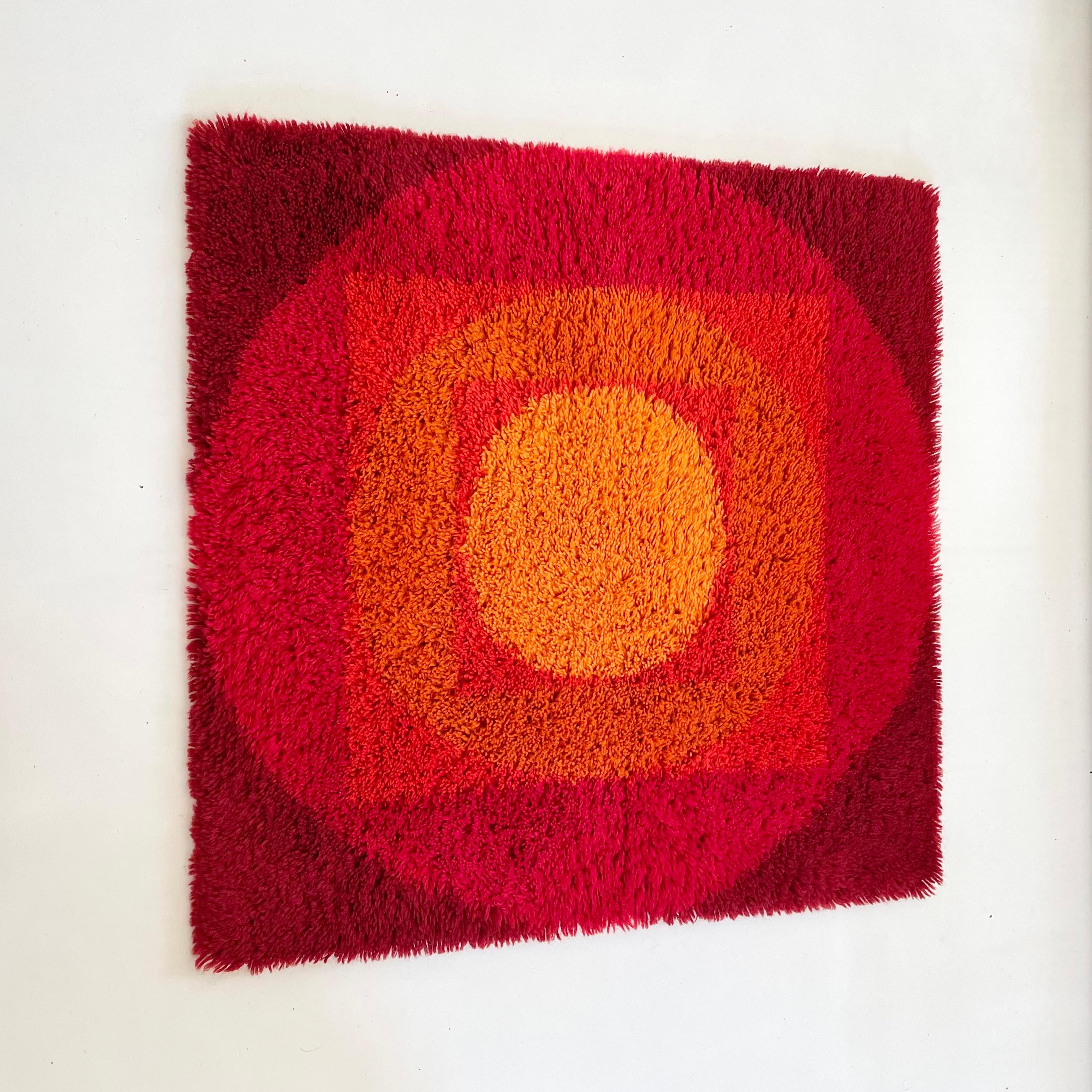 Mid-Century Modern No 3 Varia Set POP ART Wall Rug by VERNER PANTON attrib for Vorwerk Germany 1970 For Sale