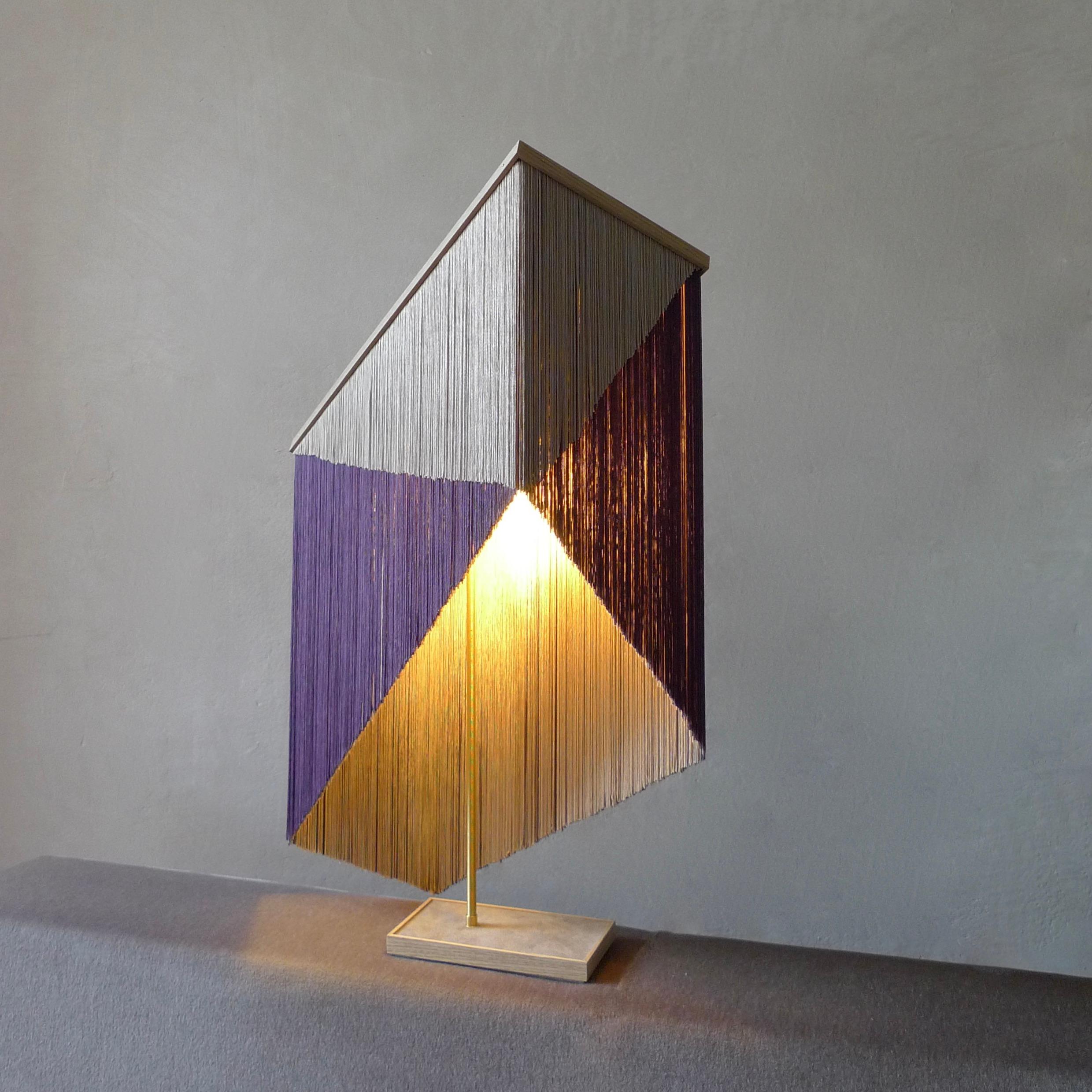 Laiton No. 30 Purple - Beige Multi Geometric Rectangle Table Lamp by Sander Bottinga en vente