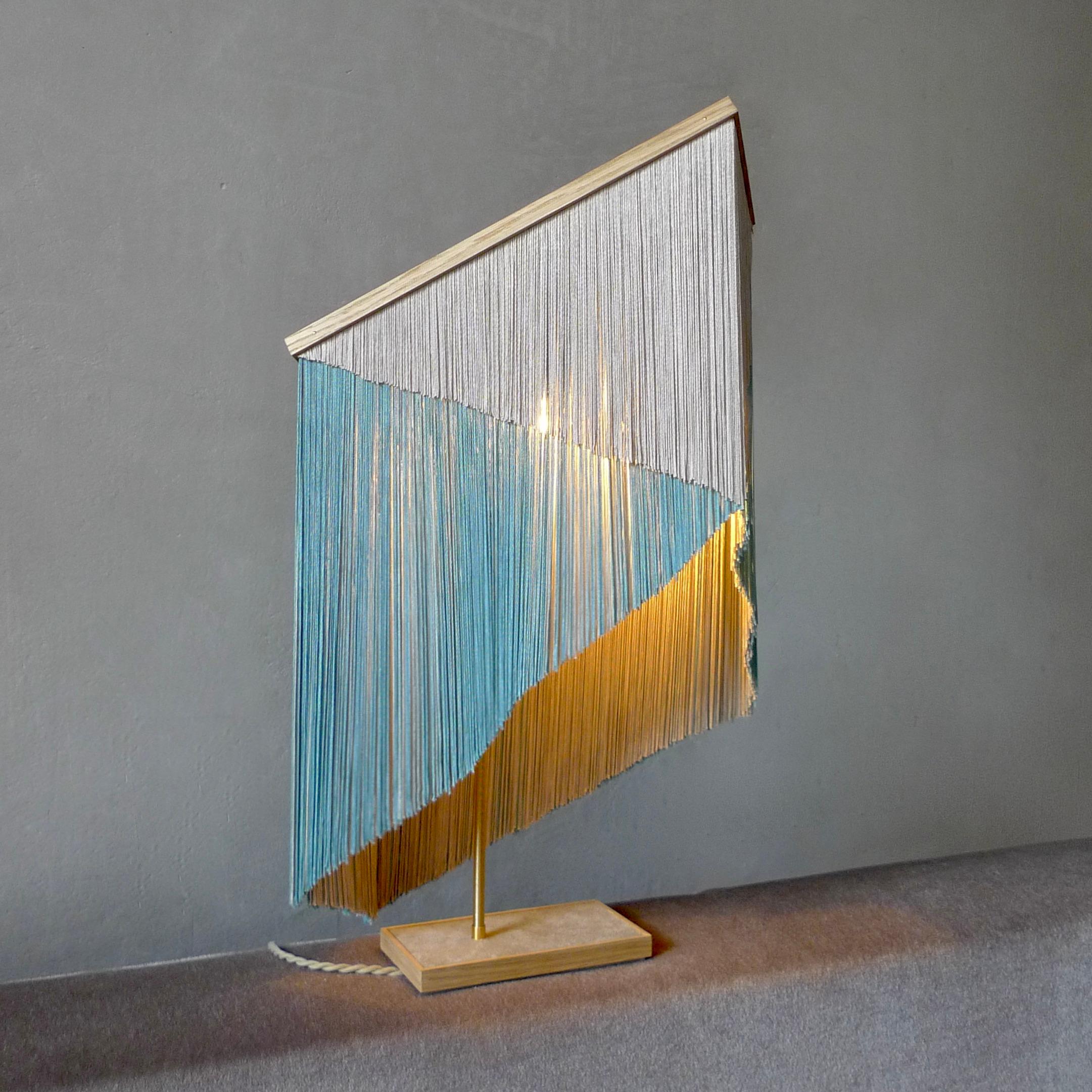 No. 30 Blue - Beige Multi Geometric Rectangle Table Lamp by Sander Bottinga For Sale 1