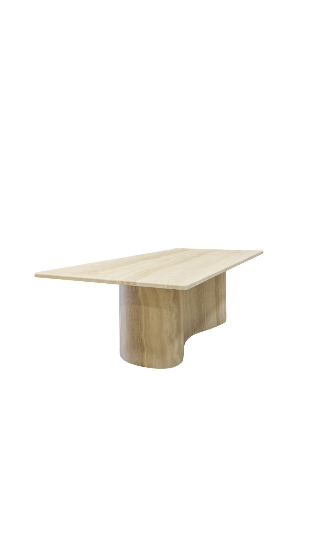Nº 301 Travertine Dining Table by Amee Allsop For Sale 1