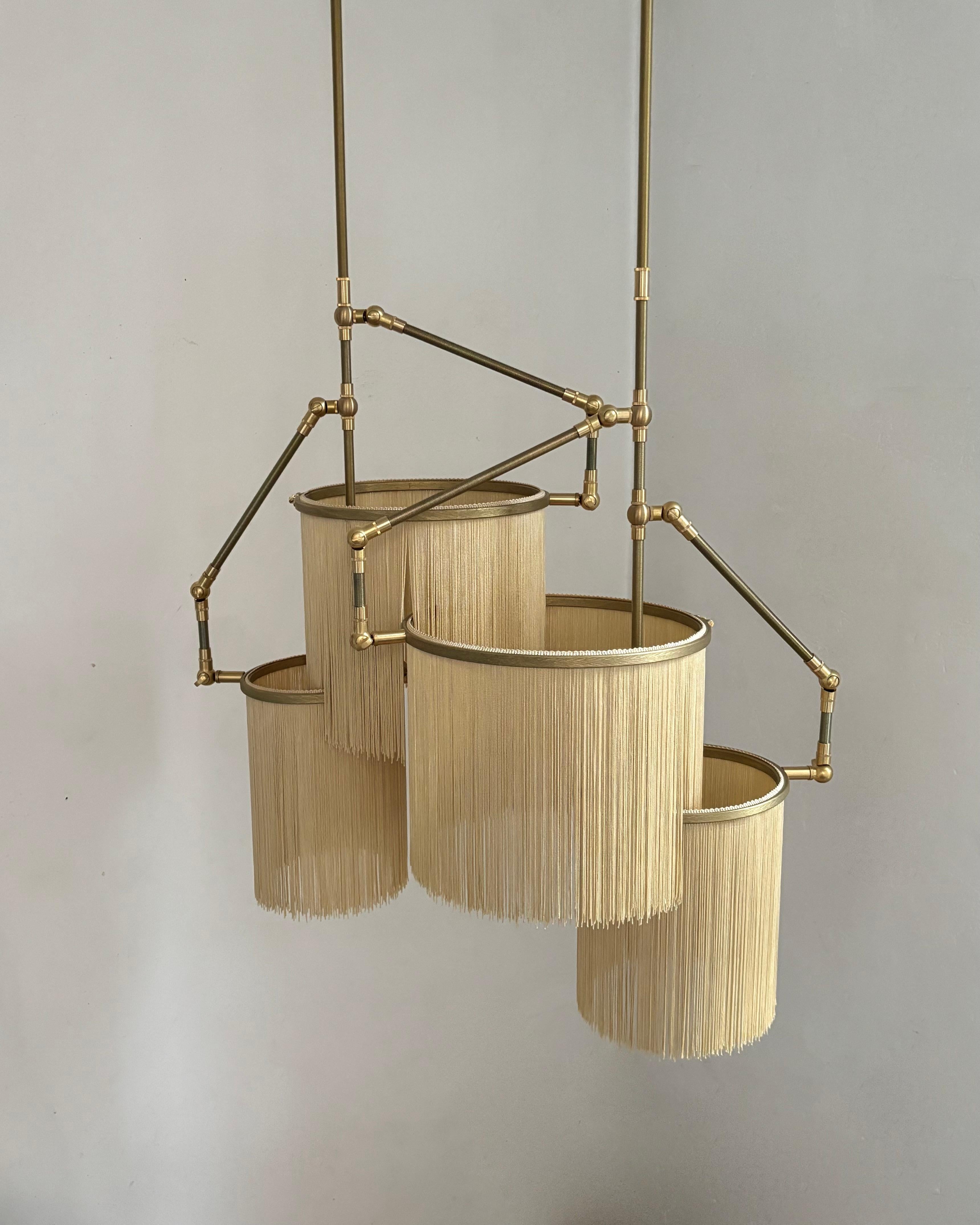 XXI secolo e contemporaneo N. 31 G Beige Uni Gold Color Lampada a sospensione d'arte contemporanea Sander Bottinga in vendita