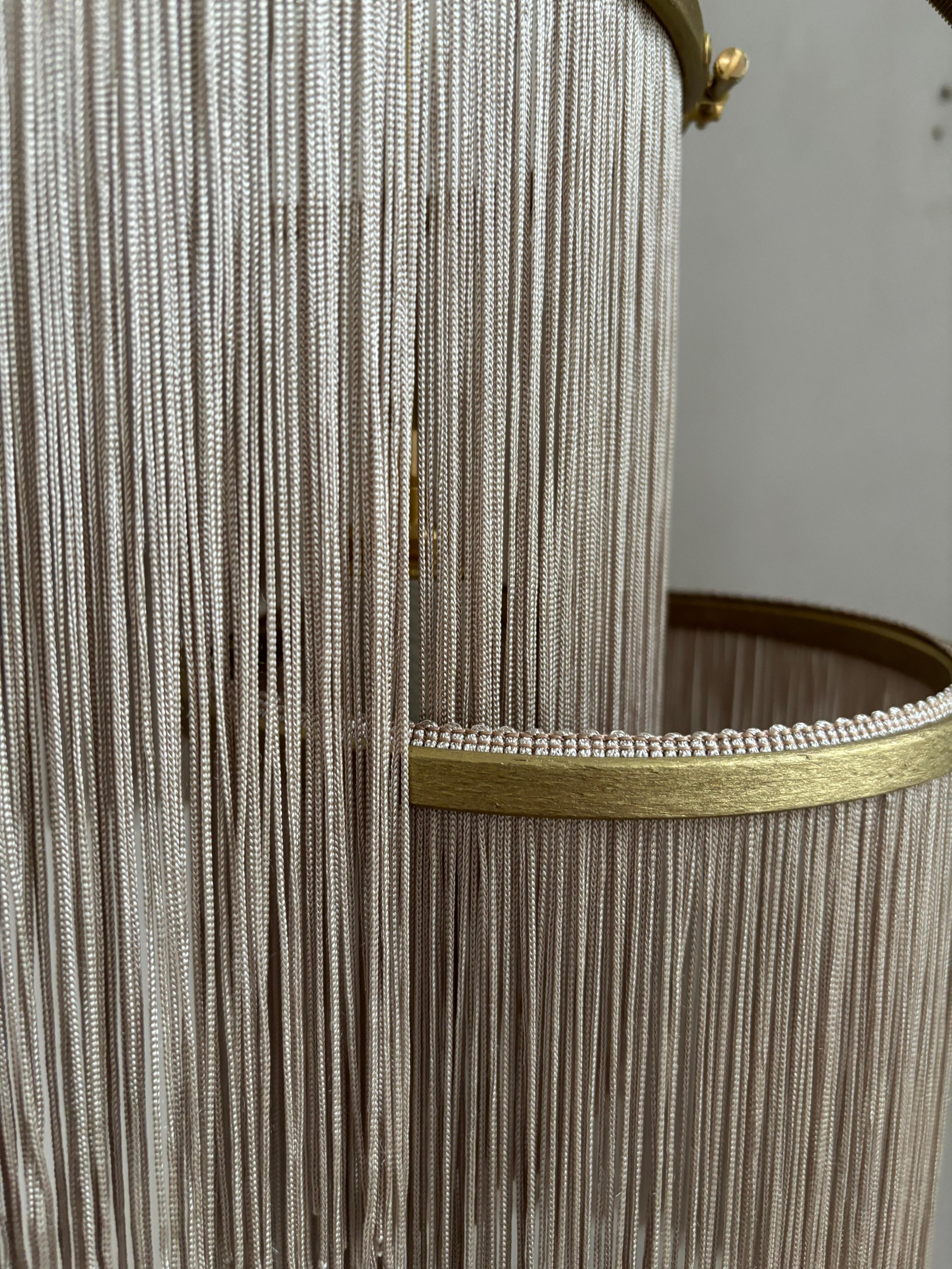 Postmoderno N. 31 G Natural Linen Uni Dark Beige Contemporary Lampada a sospensione Sander Bottinga in vendita