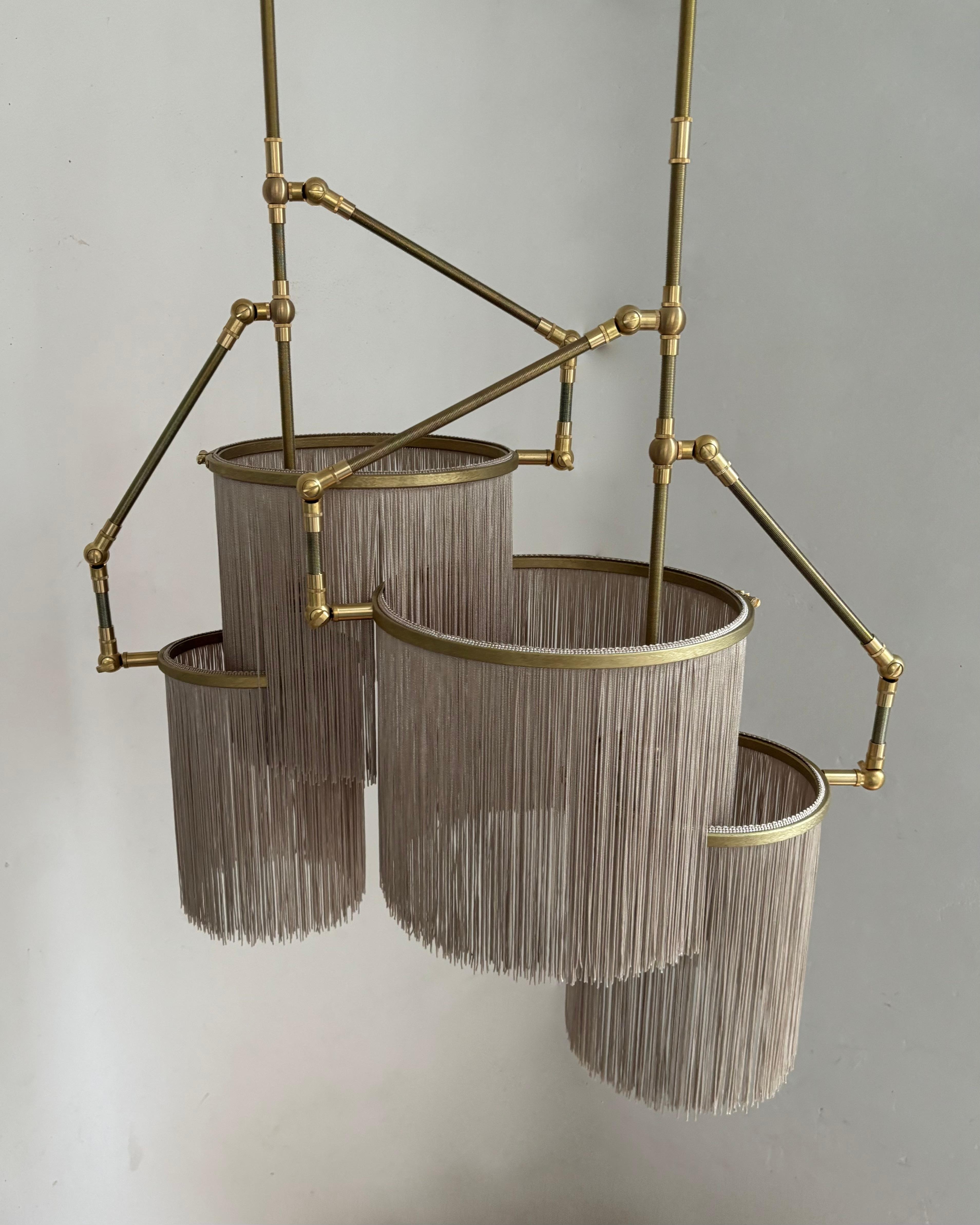 Olandese N. 31 G Natural Linen Uni Dark Beige Contemporary Lampada a sospensione Sander Bottinga in vendita