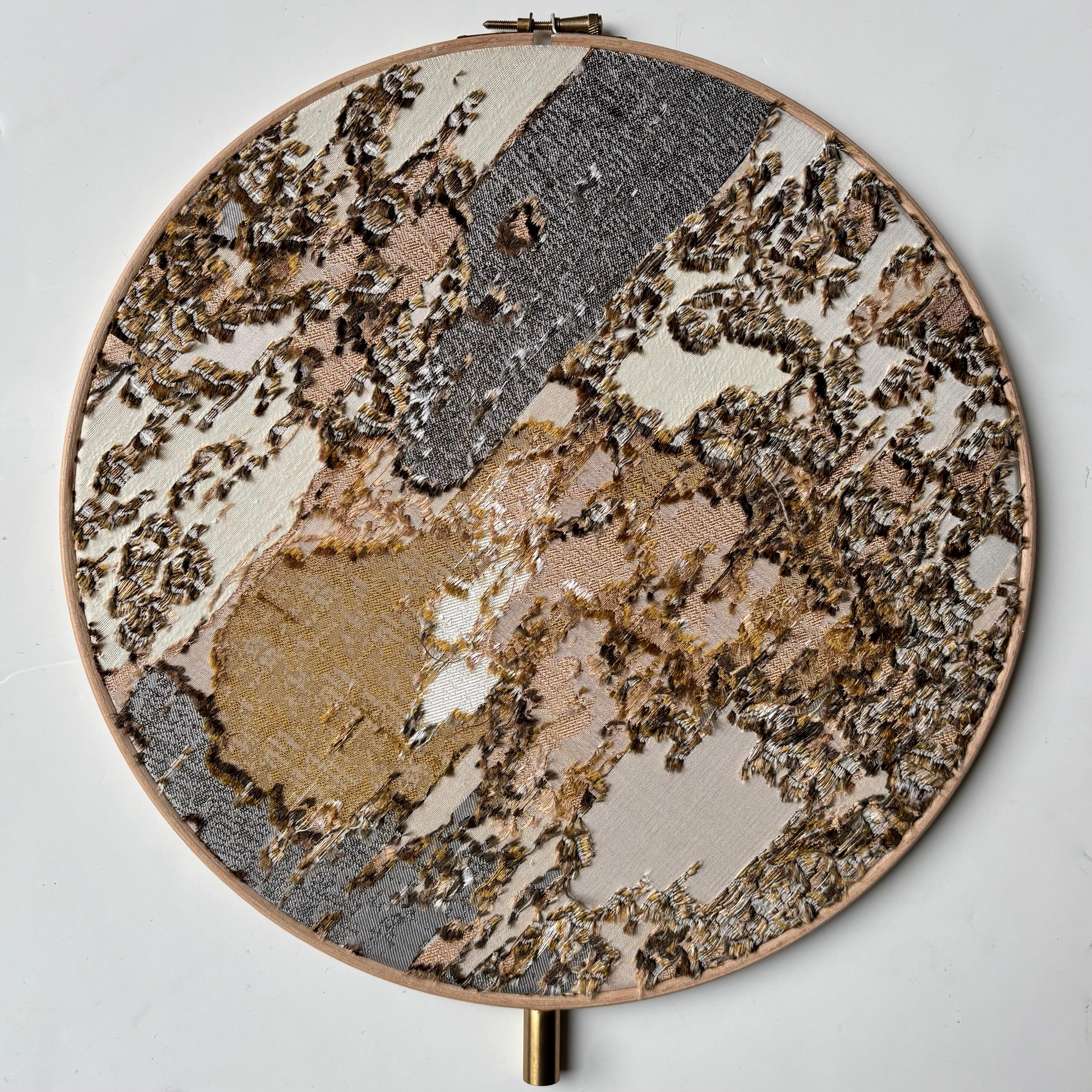 XXIe siècle et contemporain Lampe de bureau n° 32 brodée à la main en marbre à deux cercles par Sander Bottinga en vente