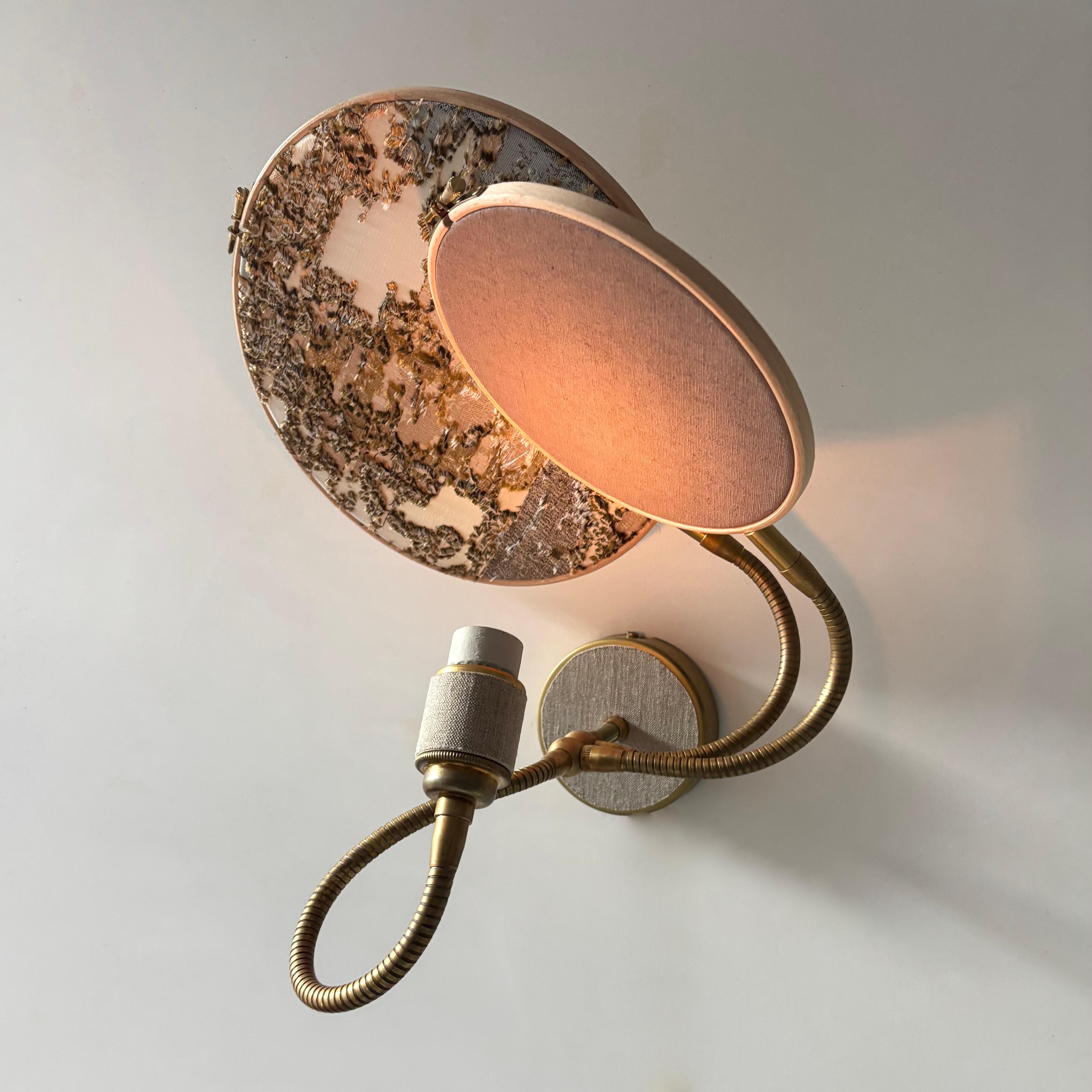 Post-Modern No.33 2 Circles Handcrafted Marble-Like Embroidered Wall Lamp by Sander Bottinga For Sale