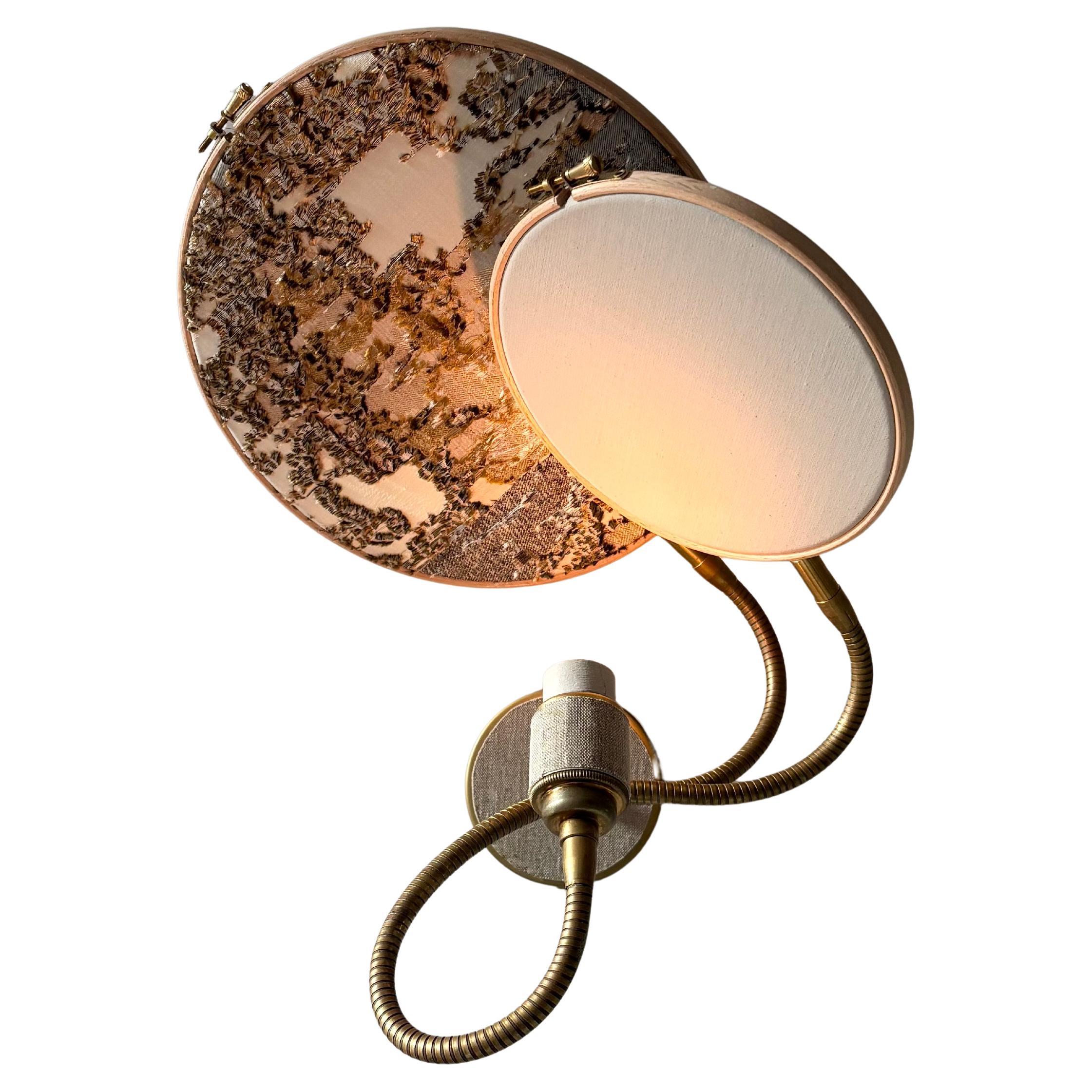 No.33 2 Circles Handcrafted Marble-Like Embroidered Wall Lamp by Sander Bottinga