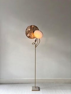 Stehlampe Nr. 34, handgefertigt, marmorähnlich besticktes Leinen von Sander Bottinga