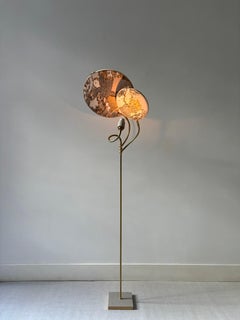 No. 34 Handcrafted Marble-Like Embroidered Linen Floor Lamp by Sander Bottinga